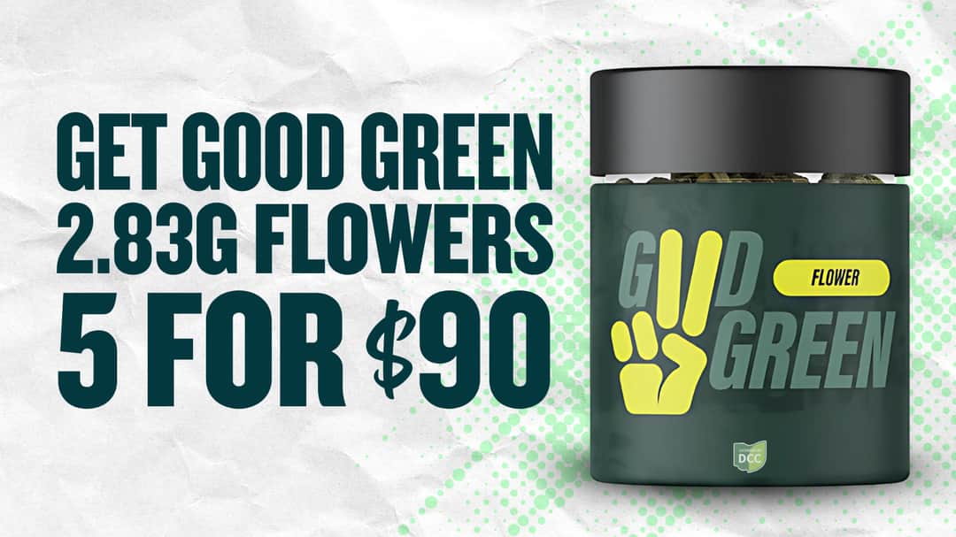 BUY 5 GOOD GREEN 2.83G FOR $90