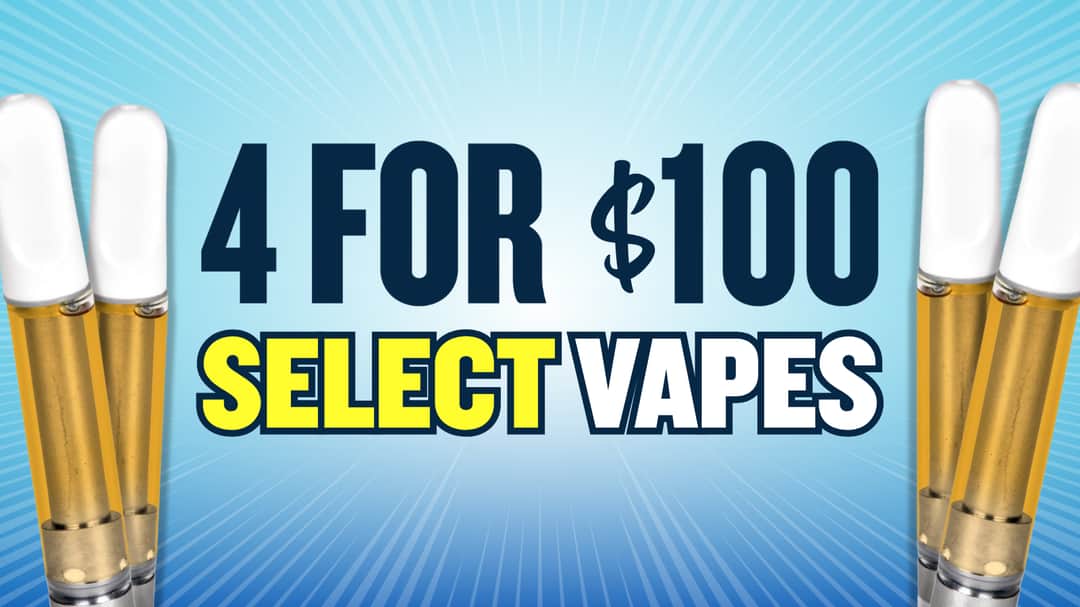 BUY 4 SELECT VAPES FOR $100