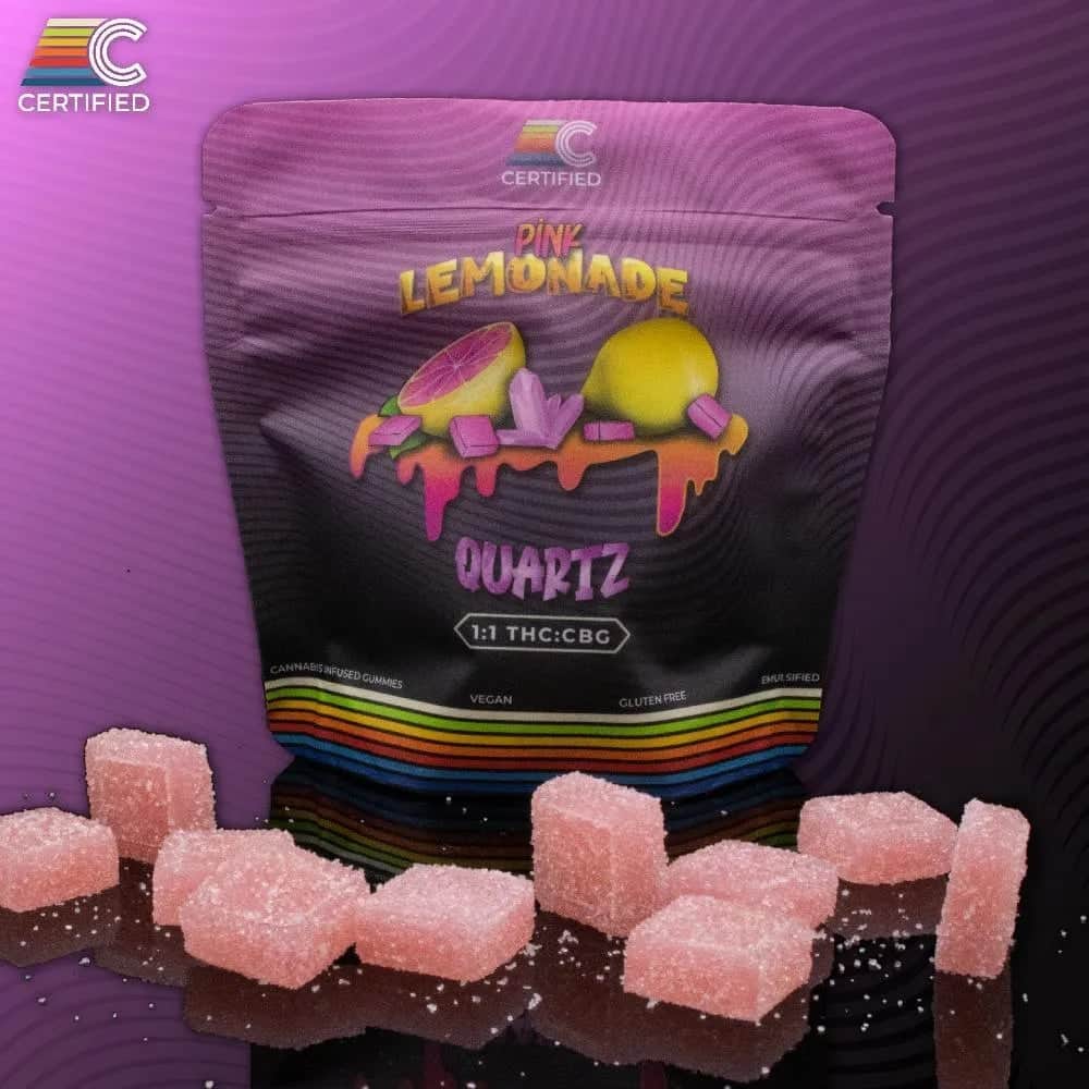 pink lemonade quartz 1:1 - 100mg  candies - sativa  - 10pk