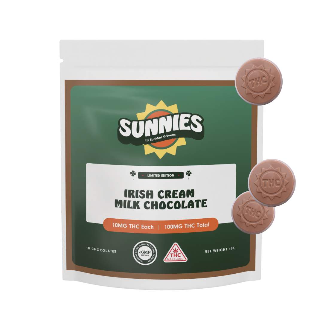 Irish Cream Milk Chocolate - 100mg Chocolates - 10pk