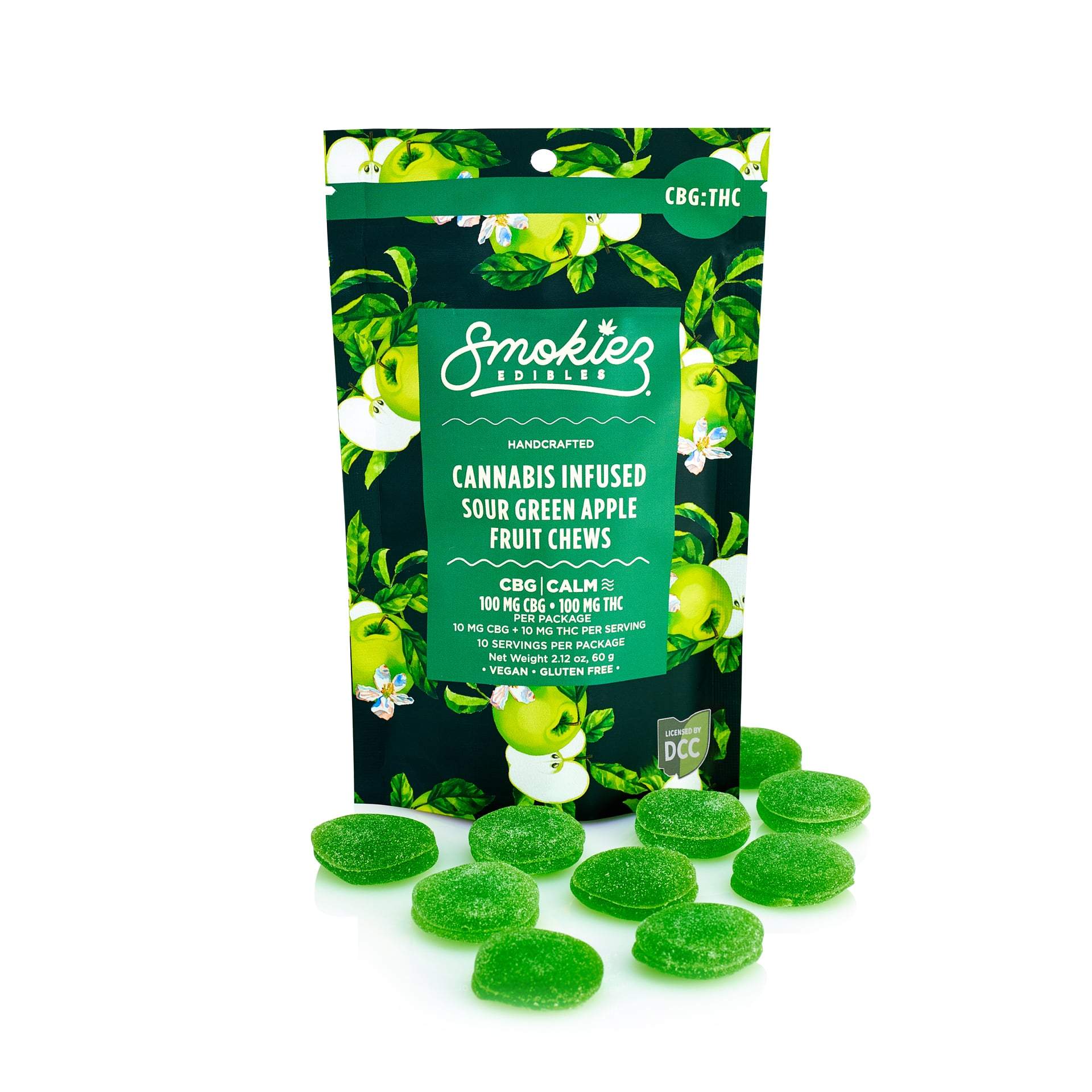 Sour Green Apple + CBG - 100mg Candies - Hybrid - 10pk