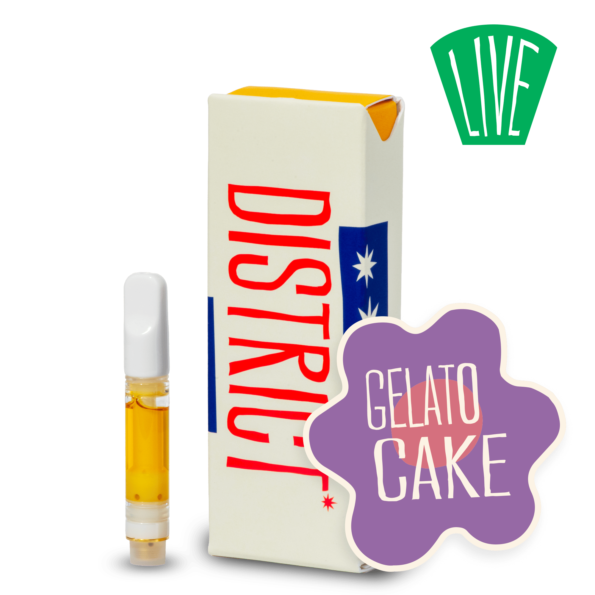 Gelato Cake - 1g Live Resin Cart - Hybrid