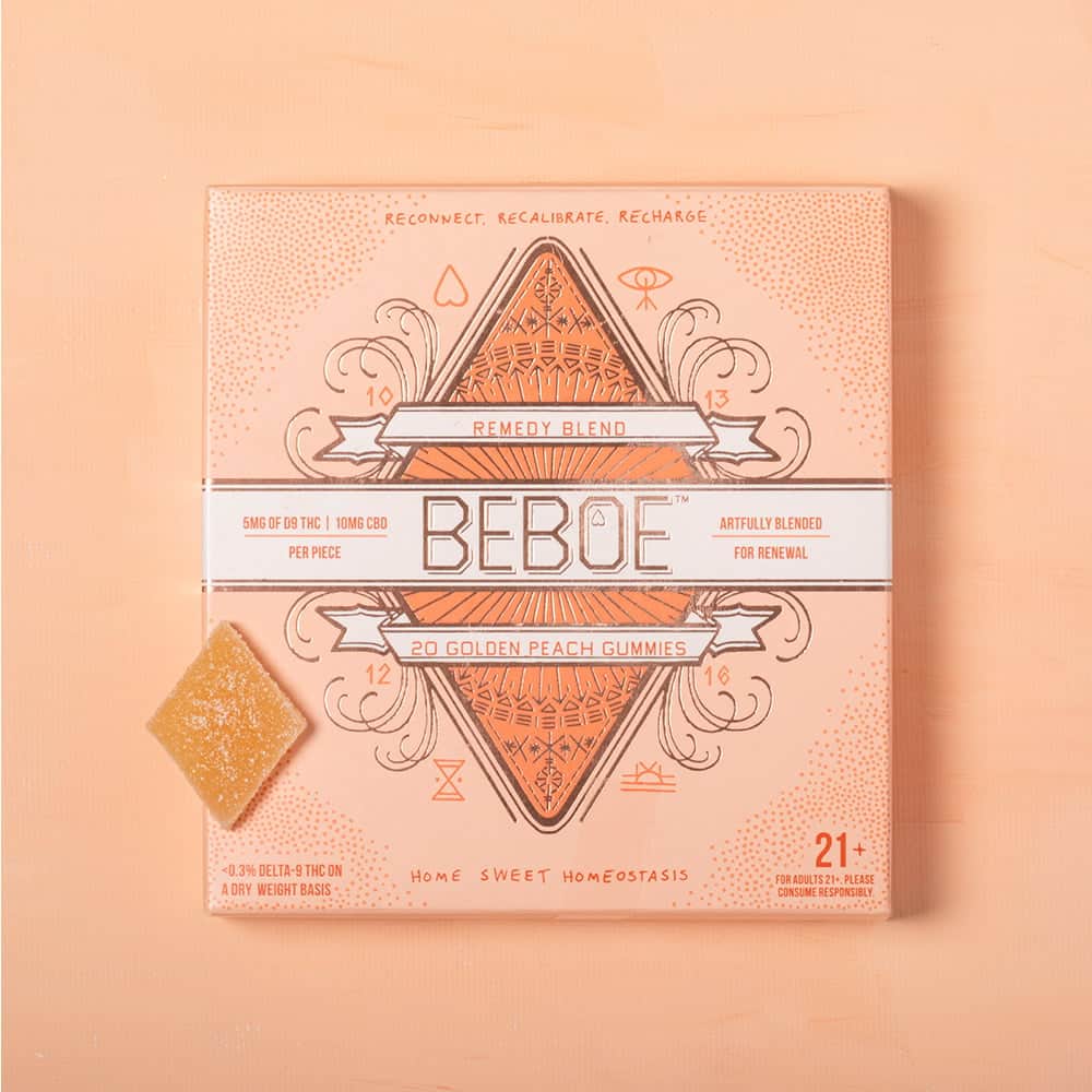 Remedy Golden Peach 2:1 - 100mg Candies - CBD - 20pk