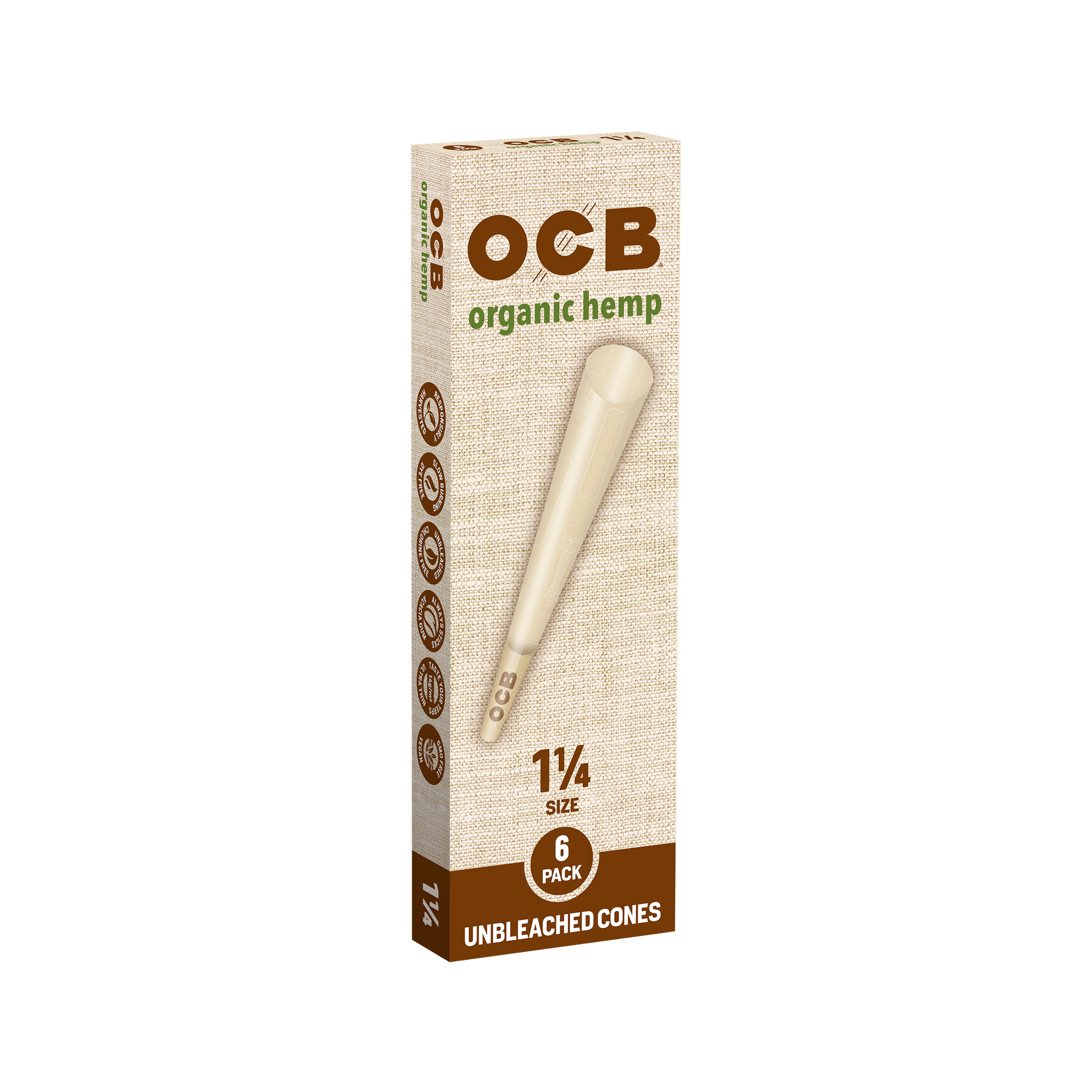Organic Hemp Cone 1 1/4 - Cones - 6pk