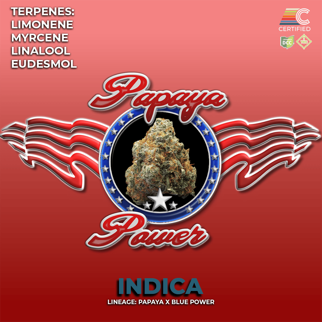 Papaya Power - 2.83g Whole Buds - Indica