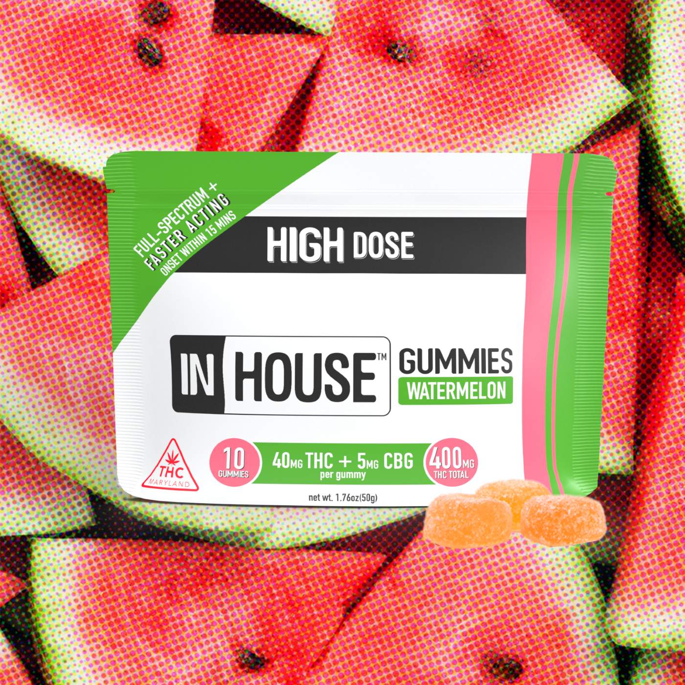 Watermelon - 400mg Candies - 10pk