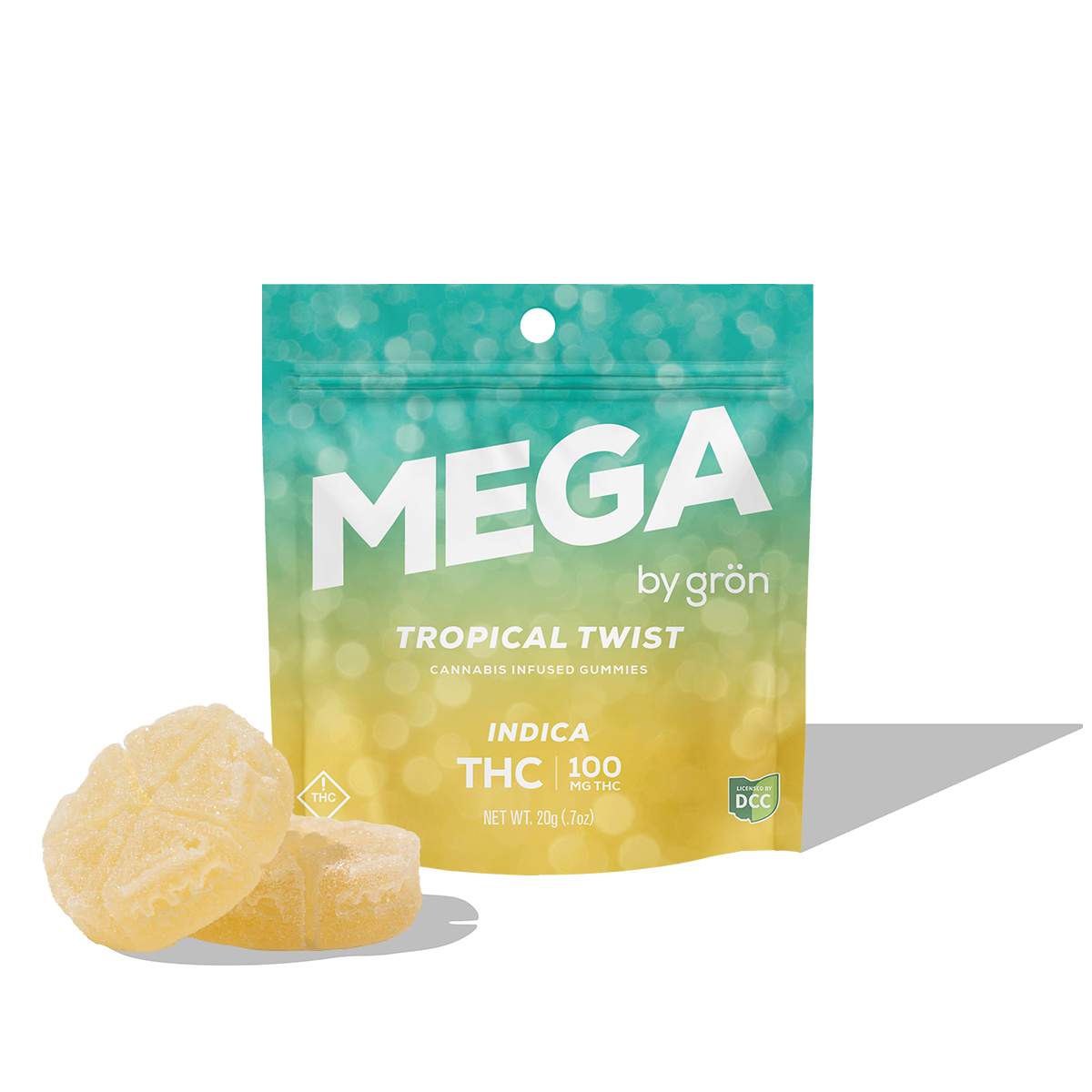 Tropical Twist Mega Pearl - 100mg Candies - Indica - 10pk
