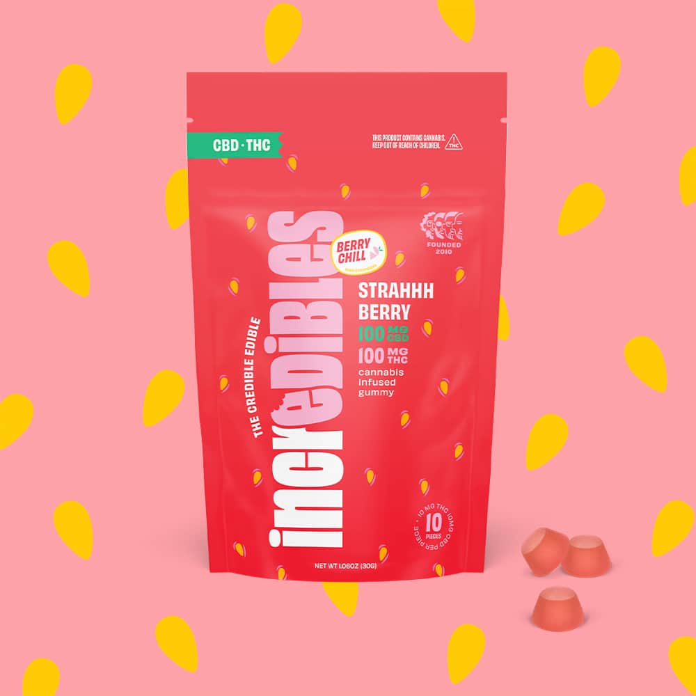 Strahhhberry 1:1 - 100mg Candies - CBD - 10pk