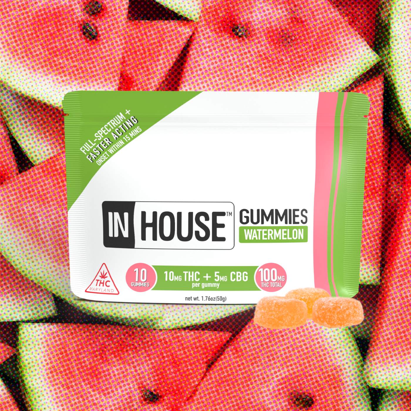 Watermelon - 100mg Candies - 10pk