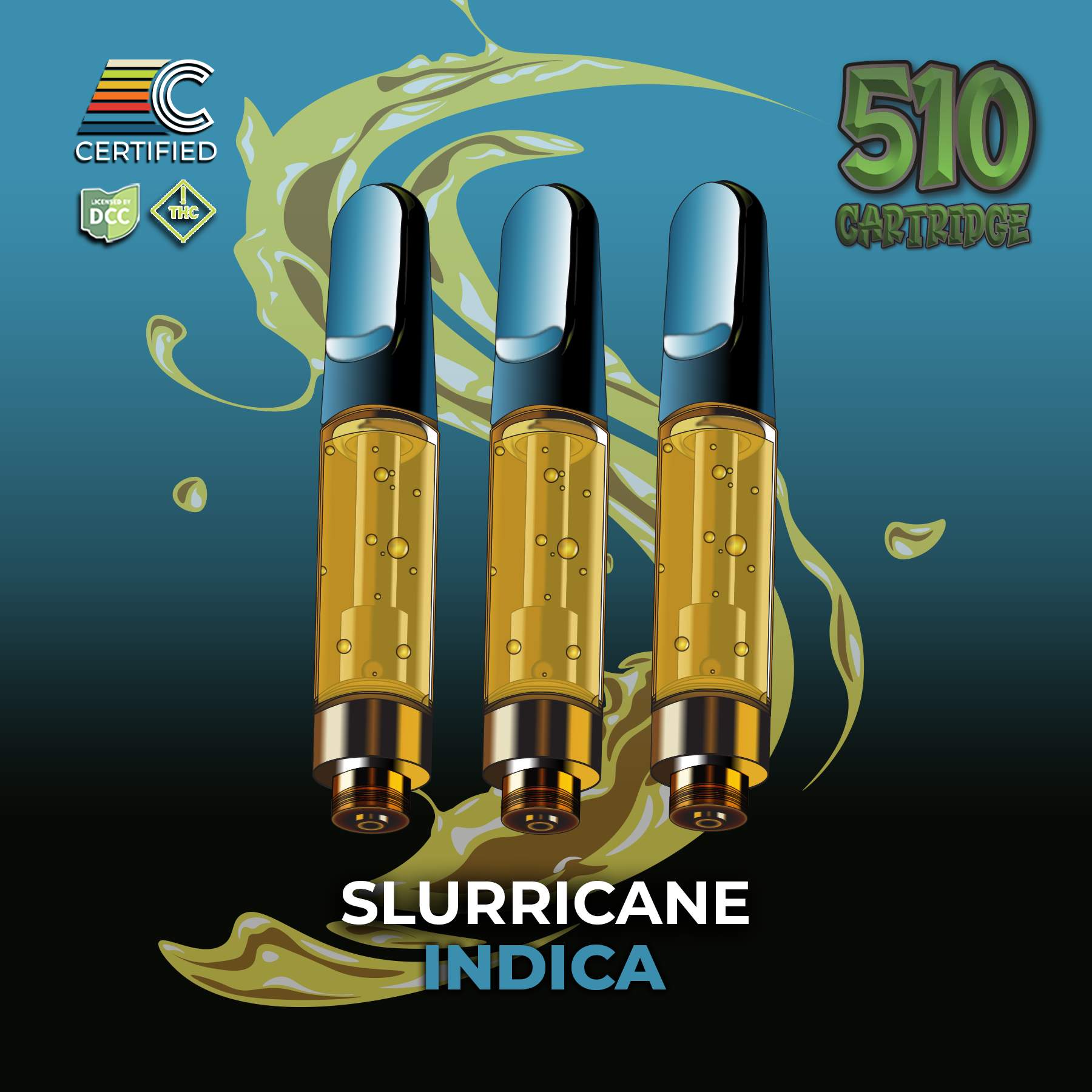 Slurricane - 3g Distillate Cart - Indica - 3pk