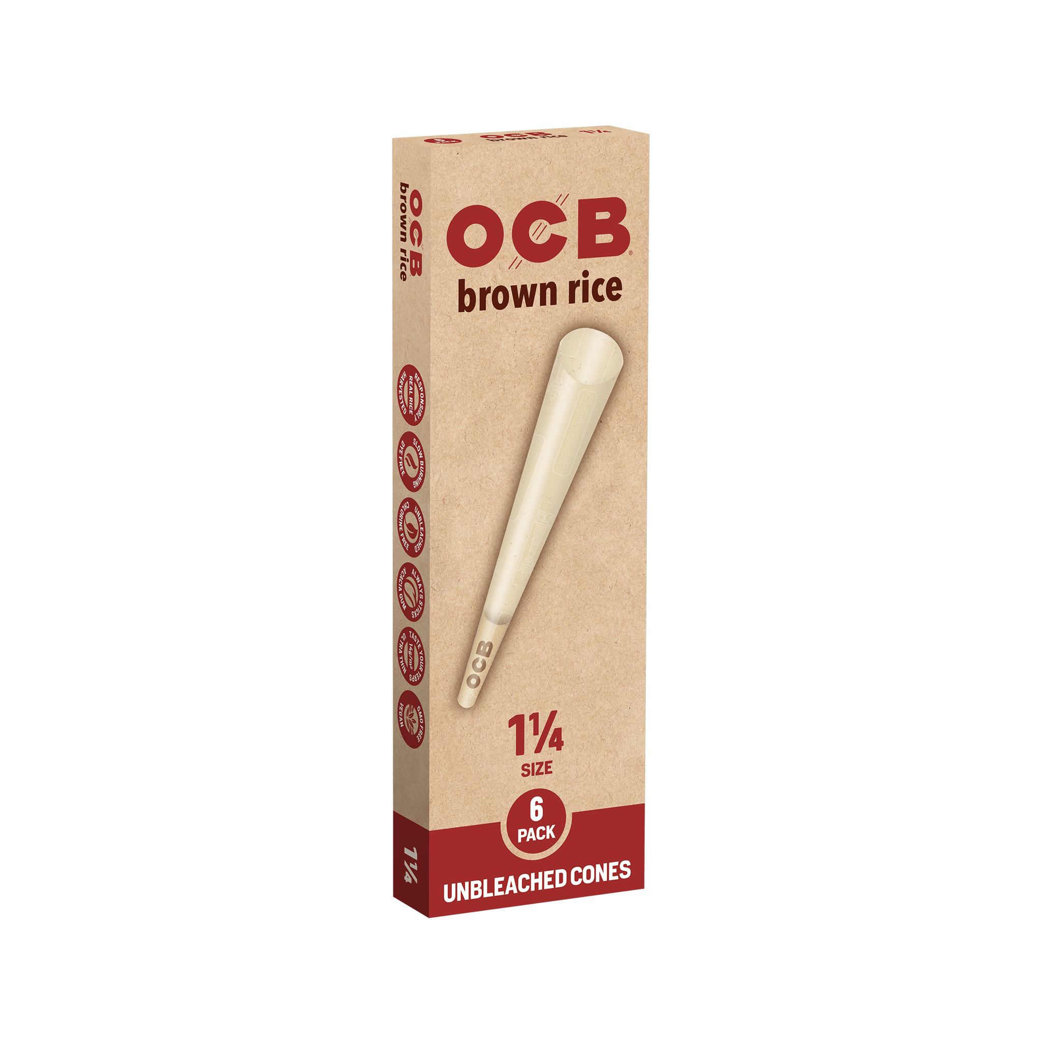 Brown Rice Cone 1 1/4 - Cones - 6pk
