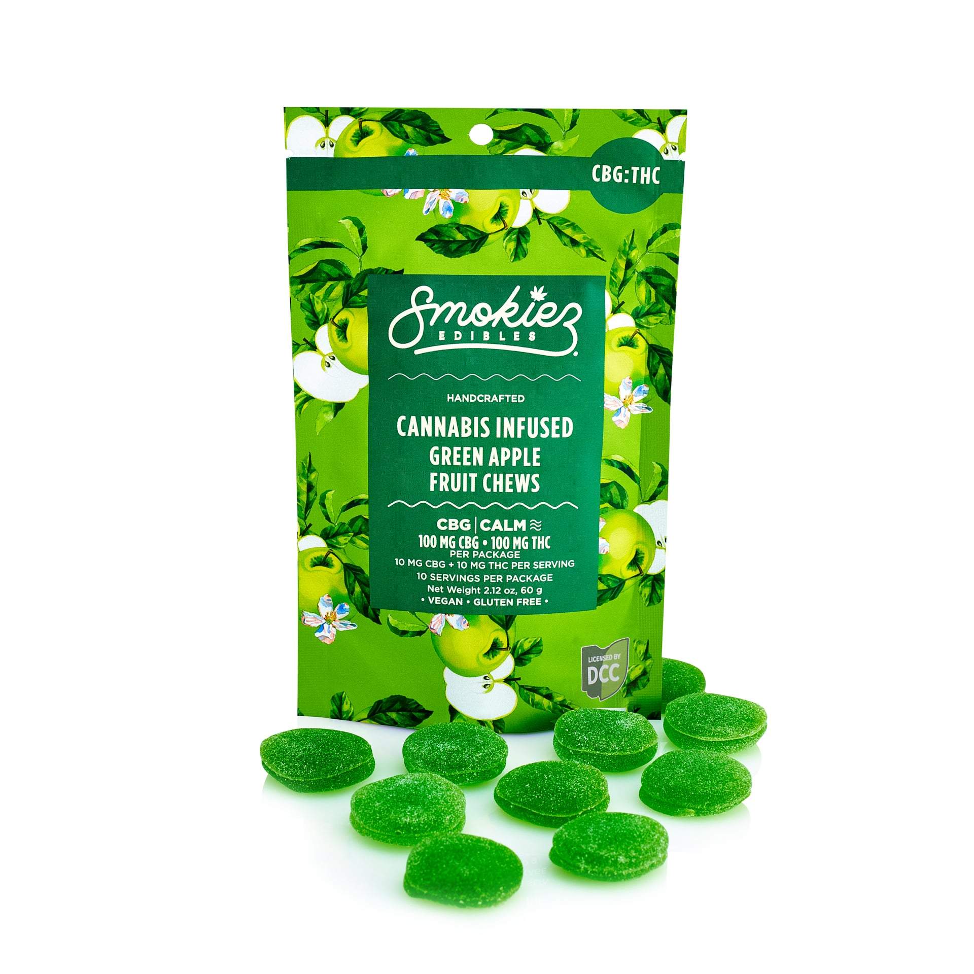 Sweet Green Apple 1:1 - 100mg Candies - Hybrid - 10pk