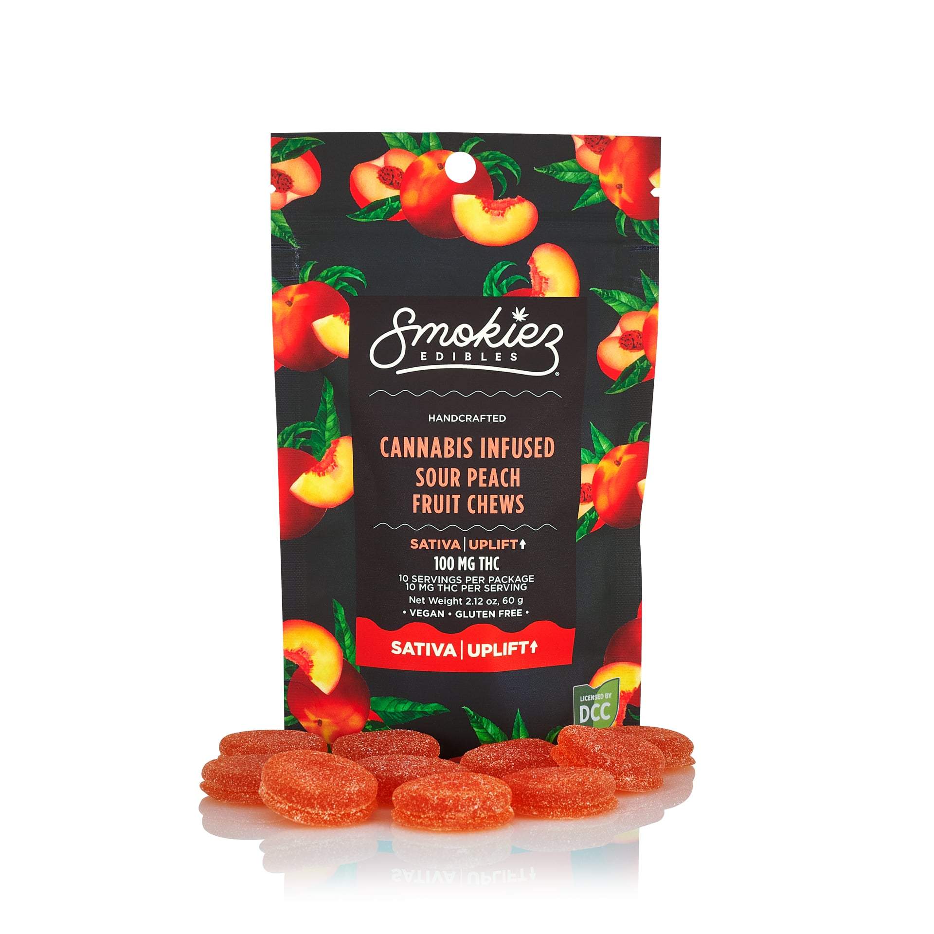 Sour Peach - 100mg Candies - Sativa - 10pk