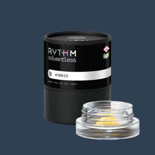 Rythm Solventless Hybrid Cannabis Rosin Extract, Ice and Water Processed Concentrate.
