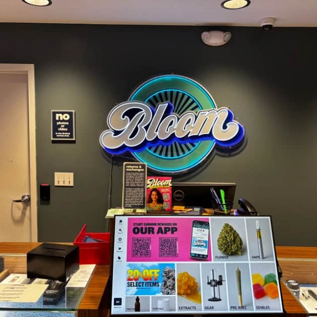 Inside a modern recreational cannabis dispensary