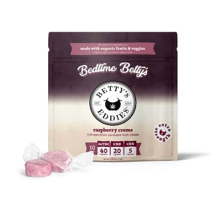 Bedtime Bettys Raspberry Creme - 400mg Candies - CBD - 10pk thumbnail 2