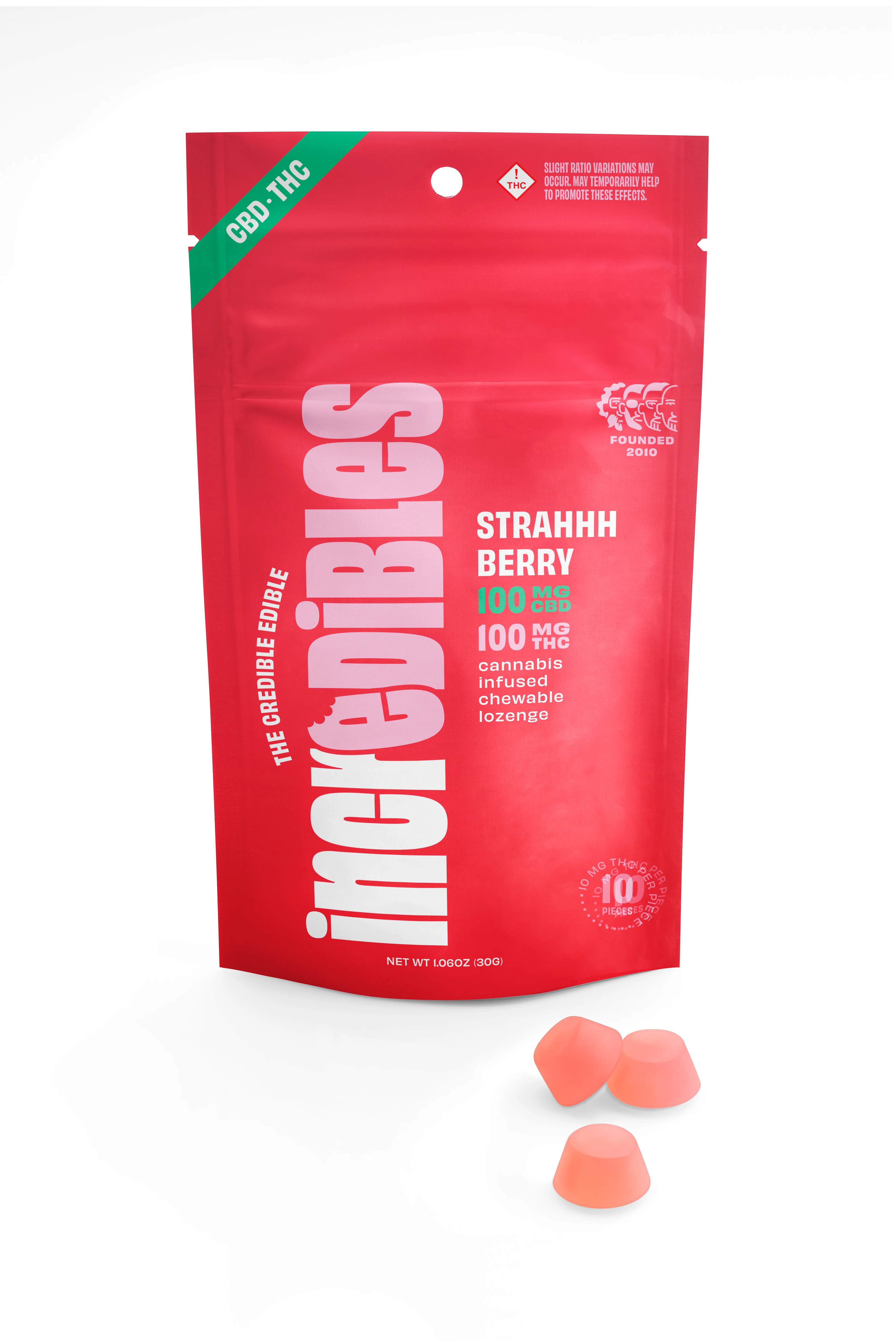 Strahhhberry 1:1 - 100mg Candies - CBD - 10pk thumbnail 3