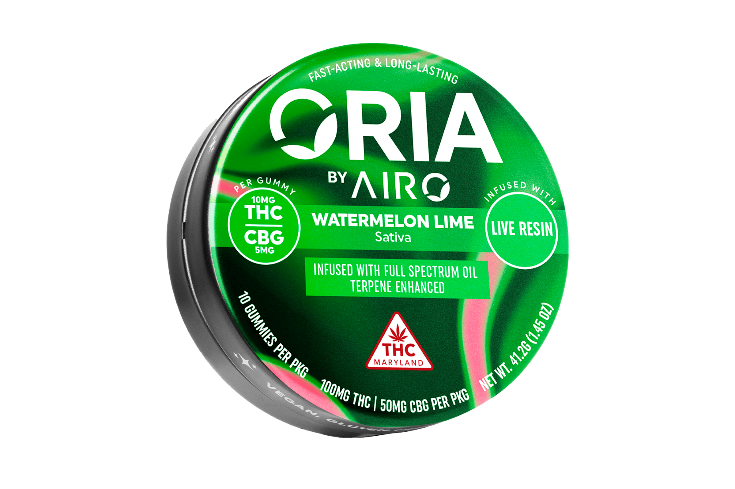 Watermelon Lime + CBG - 100mg Candies - Sativa - 10pk thumbnail 2