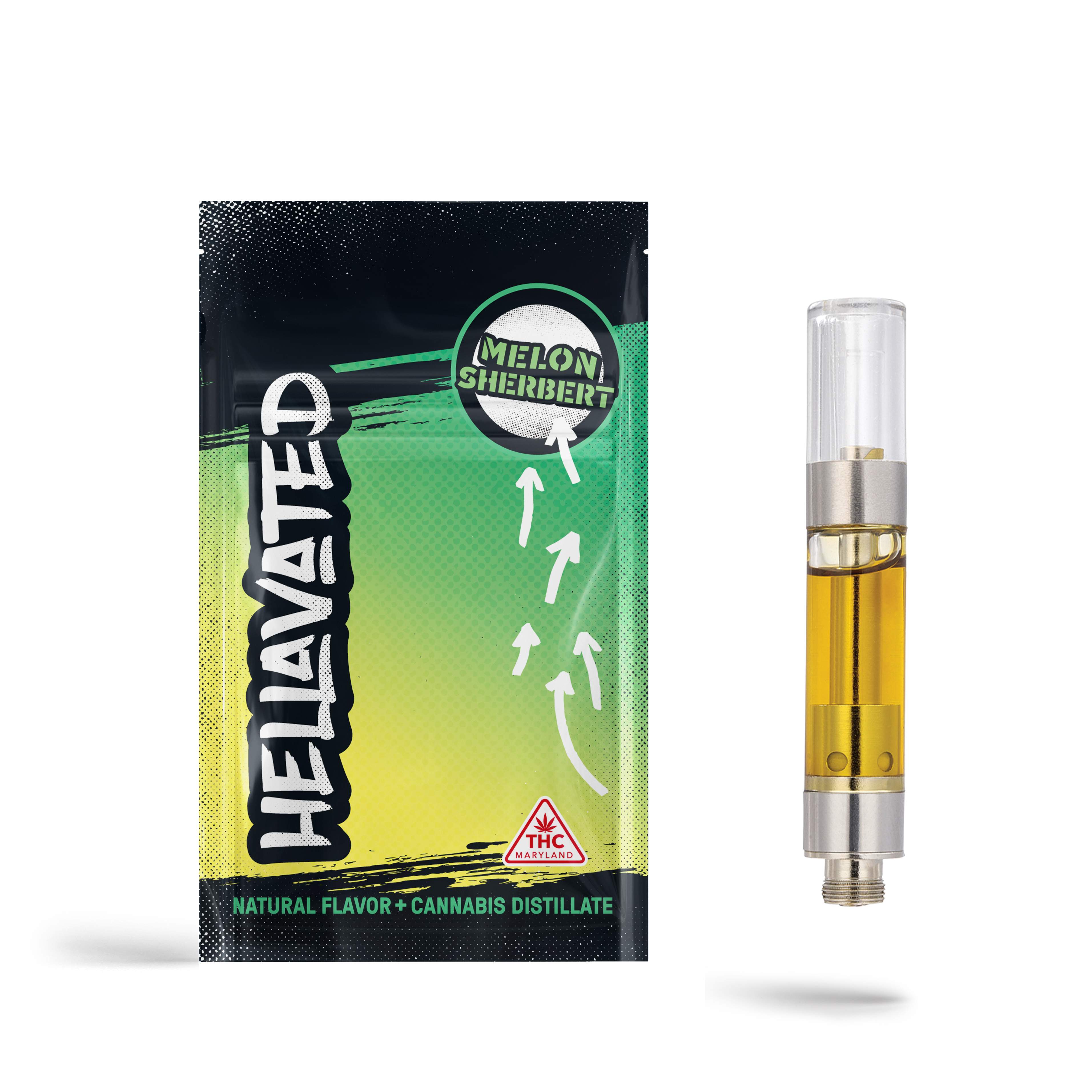 Melon Sherbert - 1g Distillate Cart - Hybrid thumbnail 2