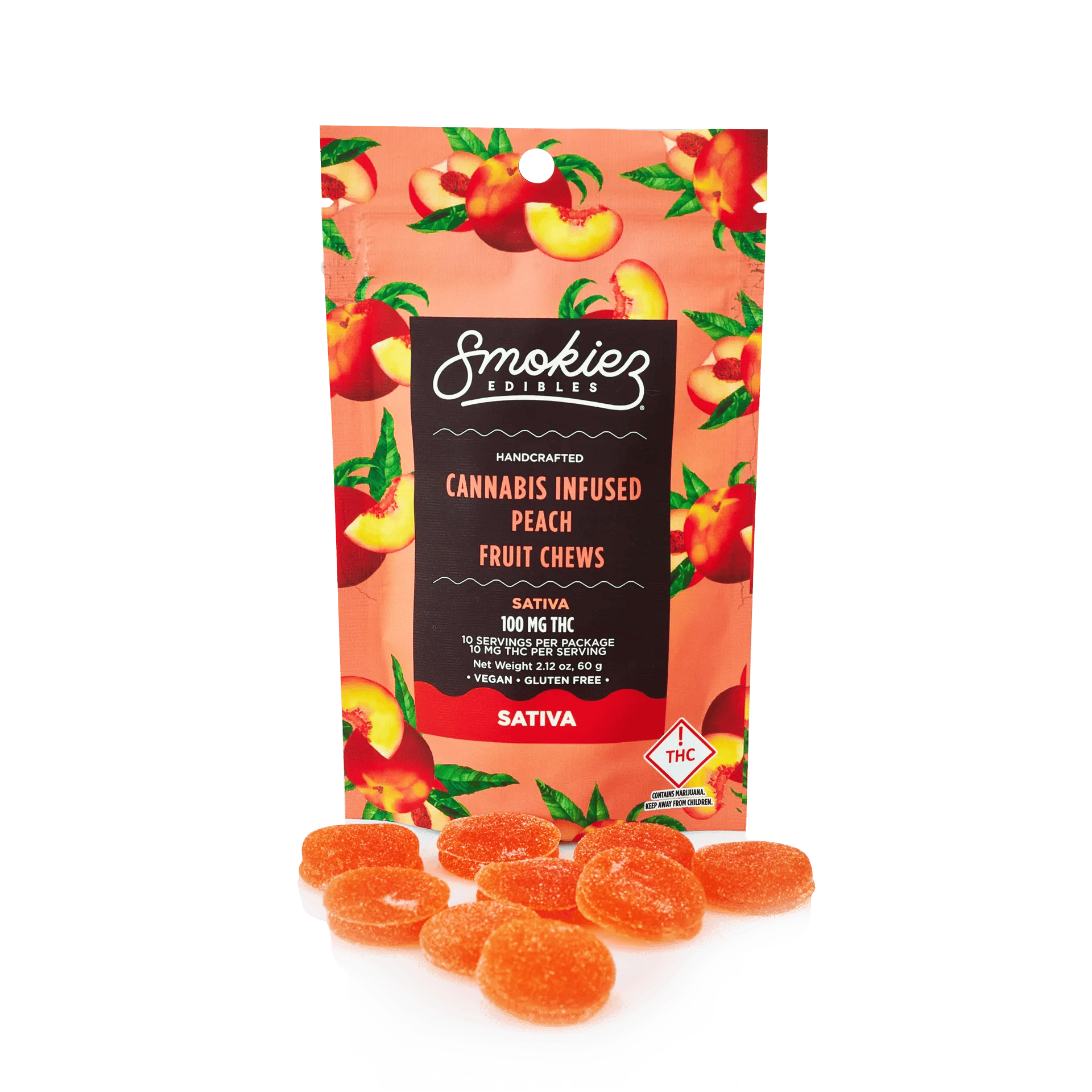 Sweet Peach - 100mg Candies - Sativa - 10pk thumbnail 3