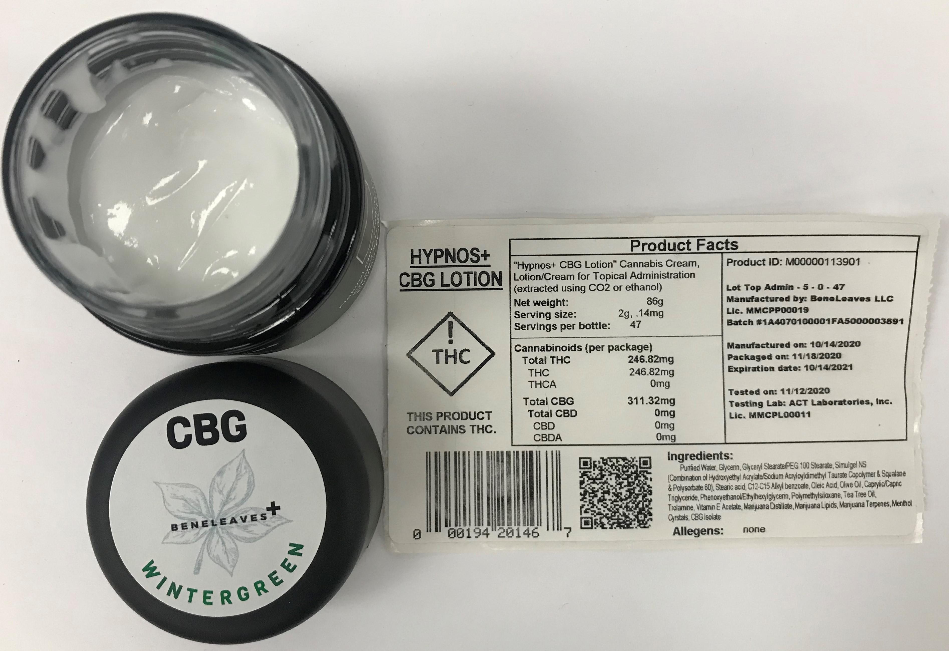 Wintergreen Hypnos + CBG - Lotions thumbnail 2