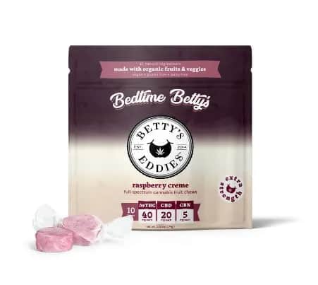 Bedtime Bettys Raspberry Creme - 400mg Candies - CBD - 10pk thumbnail 3