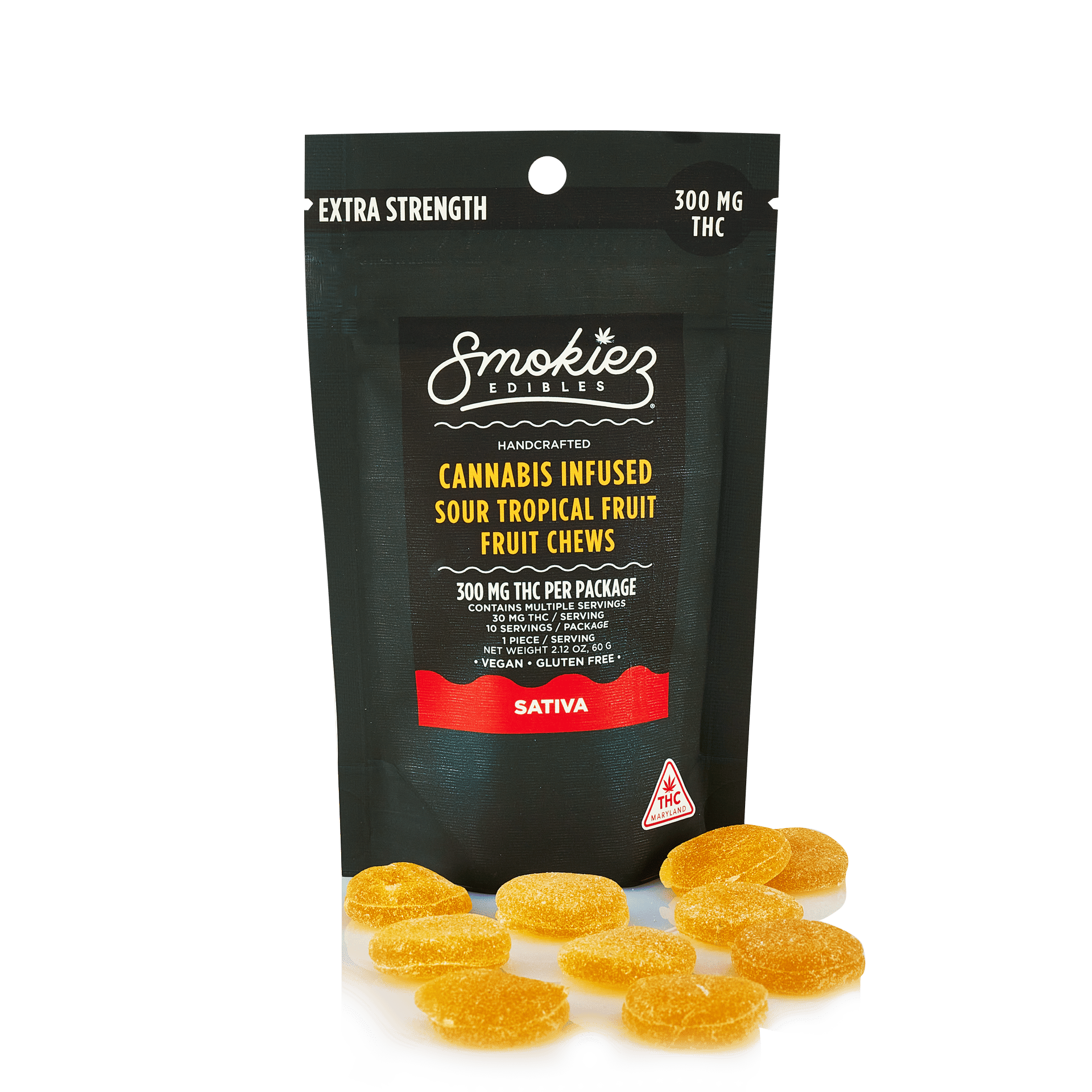 Sour Tropical Fruit - 300mg Candies - Sativa - 10pk thumbnail 2