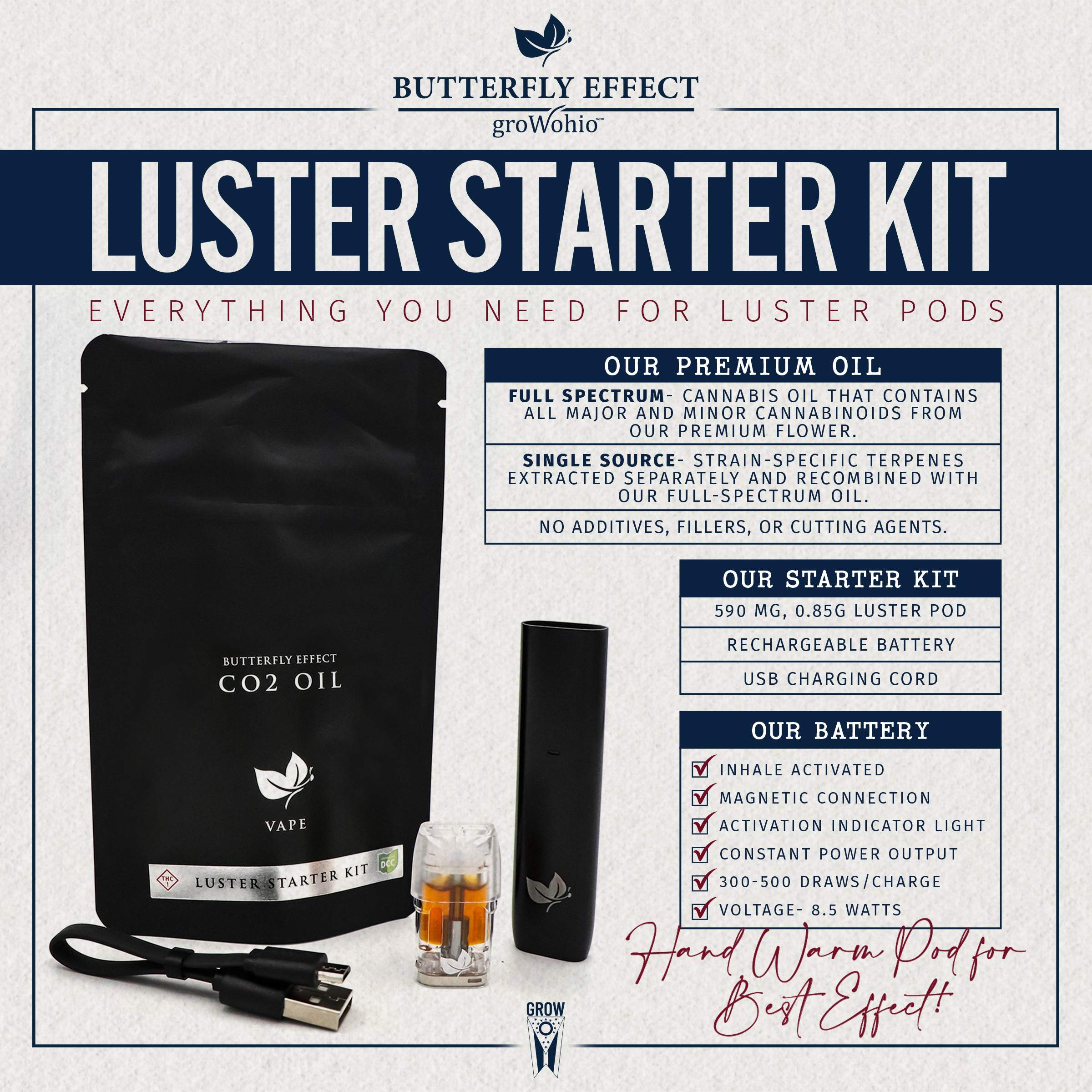 Layer Cake - 0.85g Distillate Luster Pod Starter Kit - Indica thumbnail 2