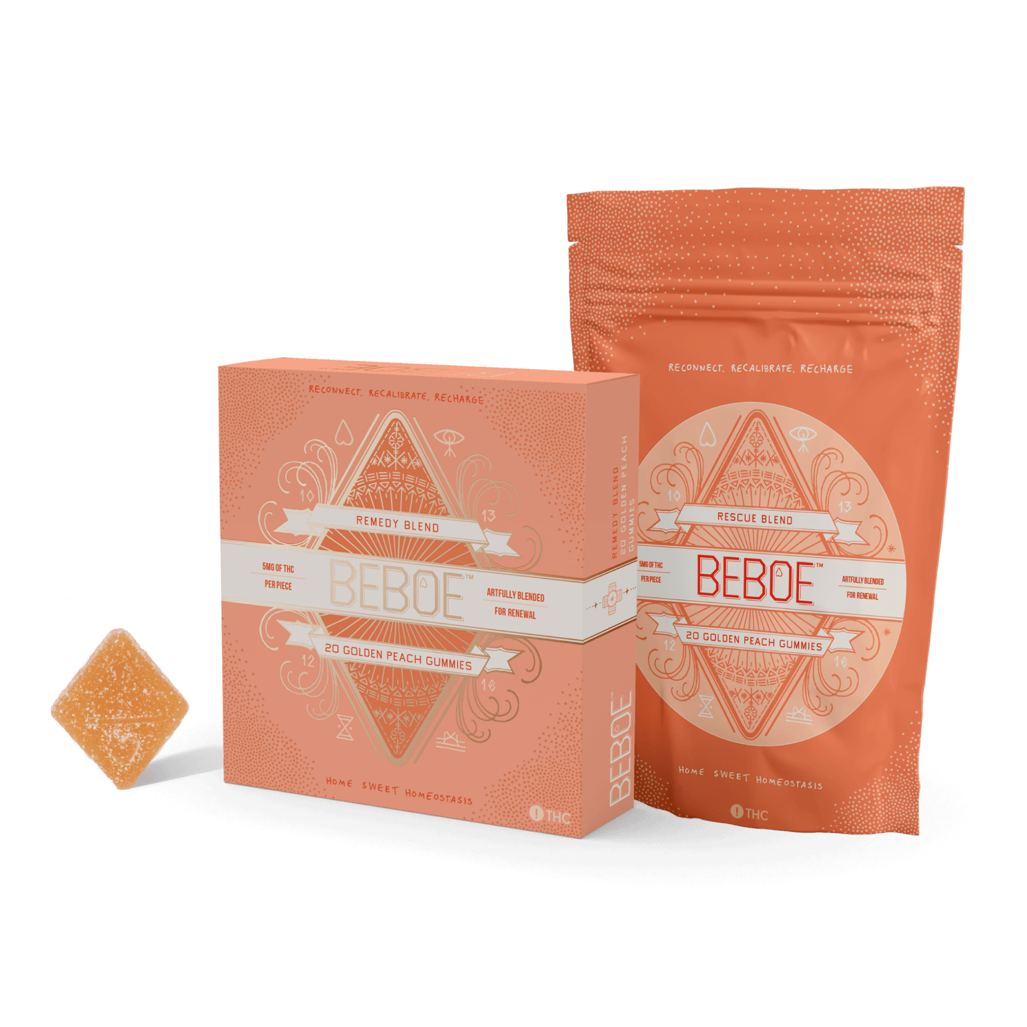 Remedy Golden Peach 2:1 - 100mg Candies - CBD - 20pk thumbnail 2