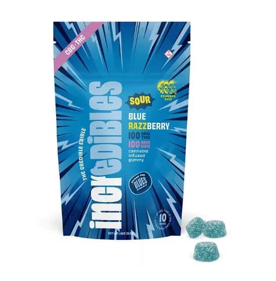 Sour Blue Razzberry 1:1 - 100mg Candies - 10pk thumbnail 3