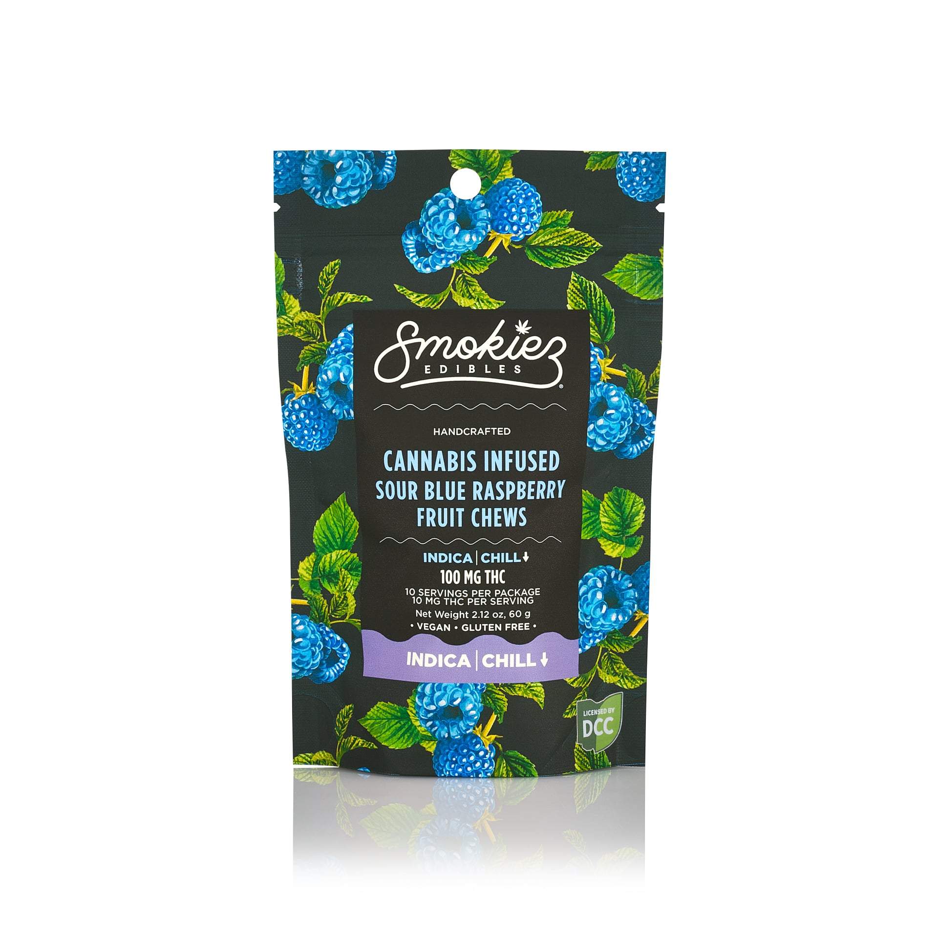 Sour Blue Raspberry - 100mg Candies - Indica - 10pk