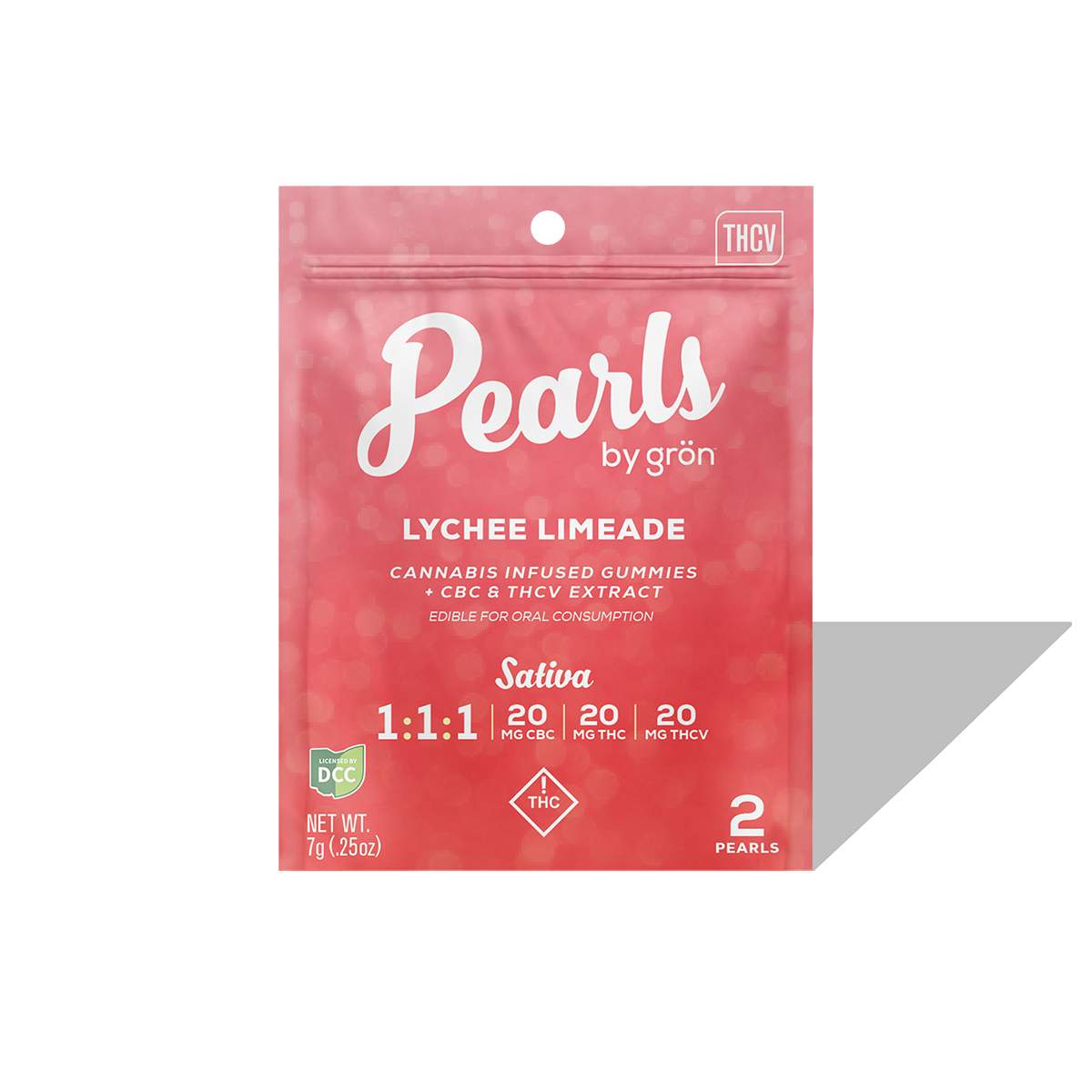Lychee Limeade Pearl 1:1:1 THC / THCV / CBC - 20mg Candies - Sativa - 2pk