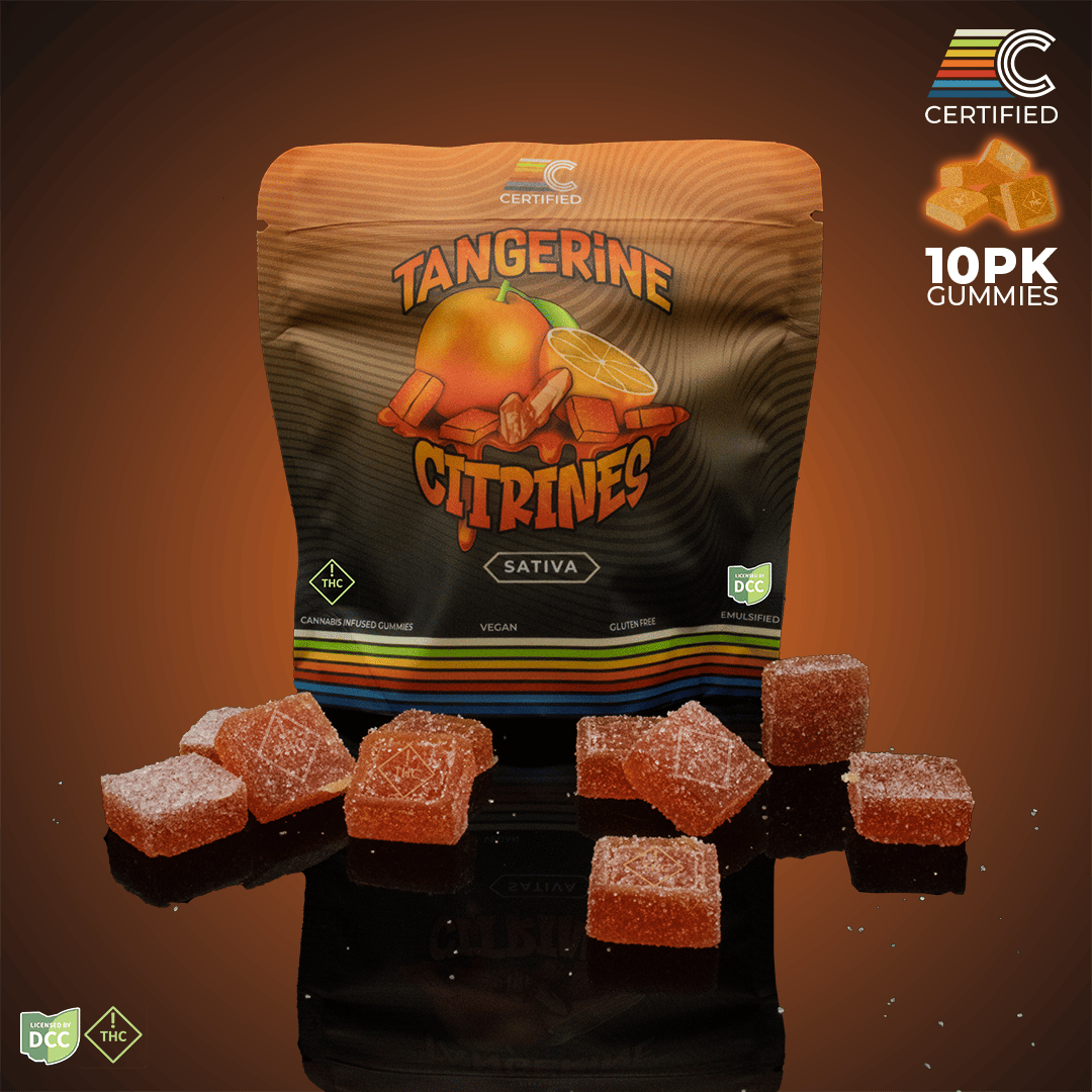 Tangerine Citrines - 100mg Candies - Sativa - 10pk