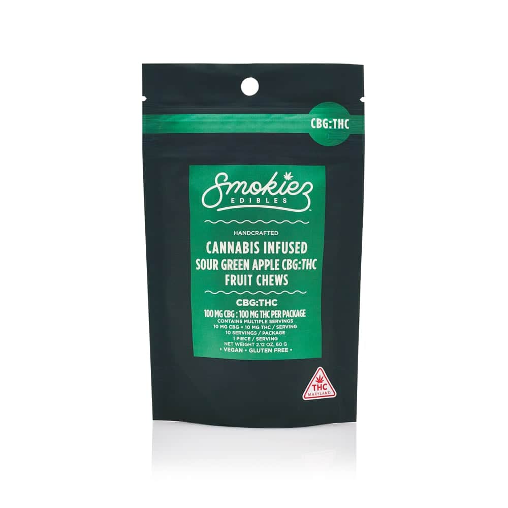 Sour Green Apple 1:1 - 100mg Candies - 10pk