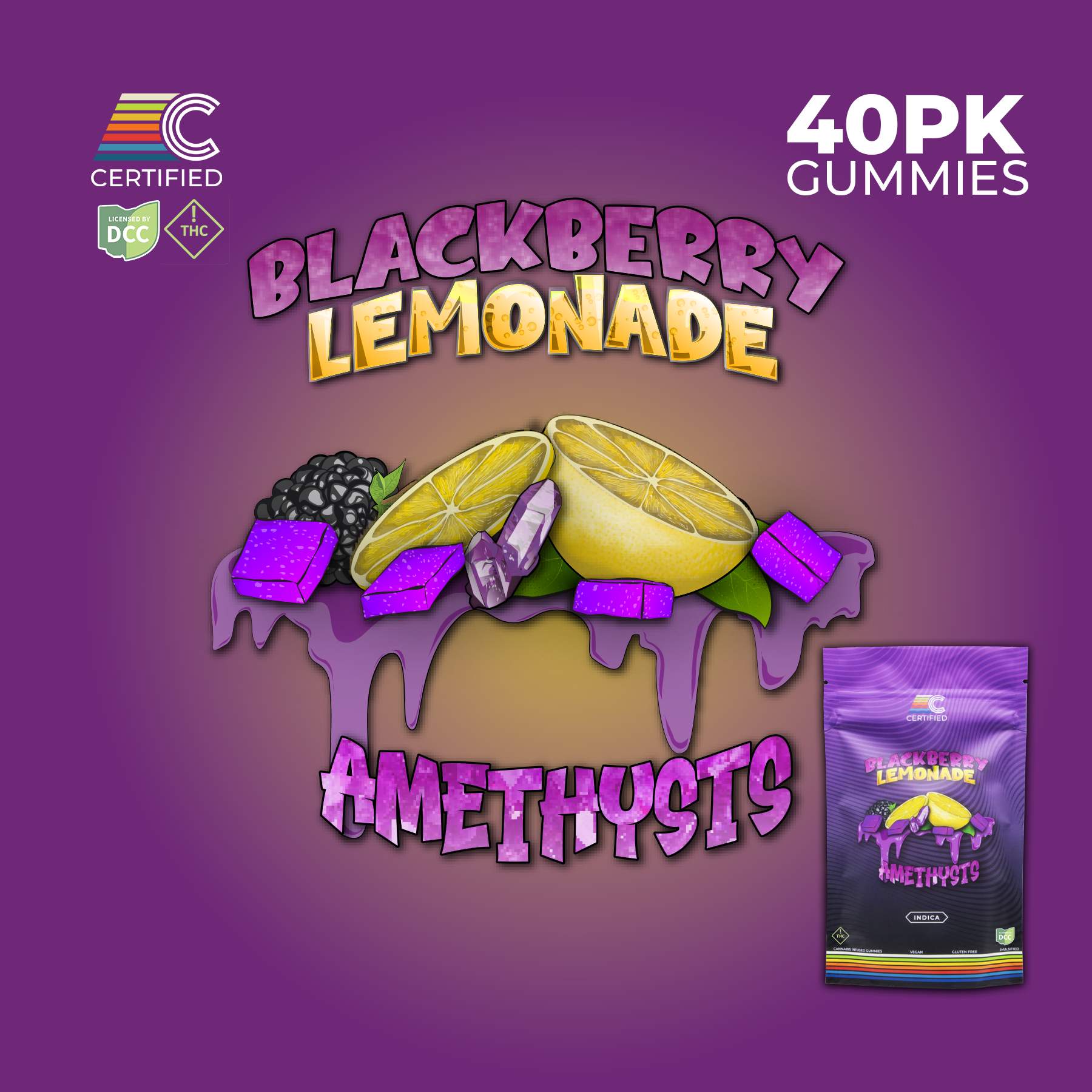 Blackberry Lemonade Amethysts