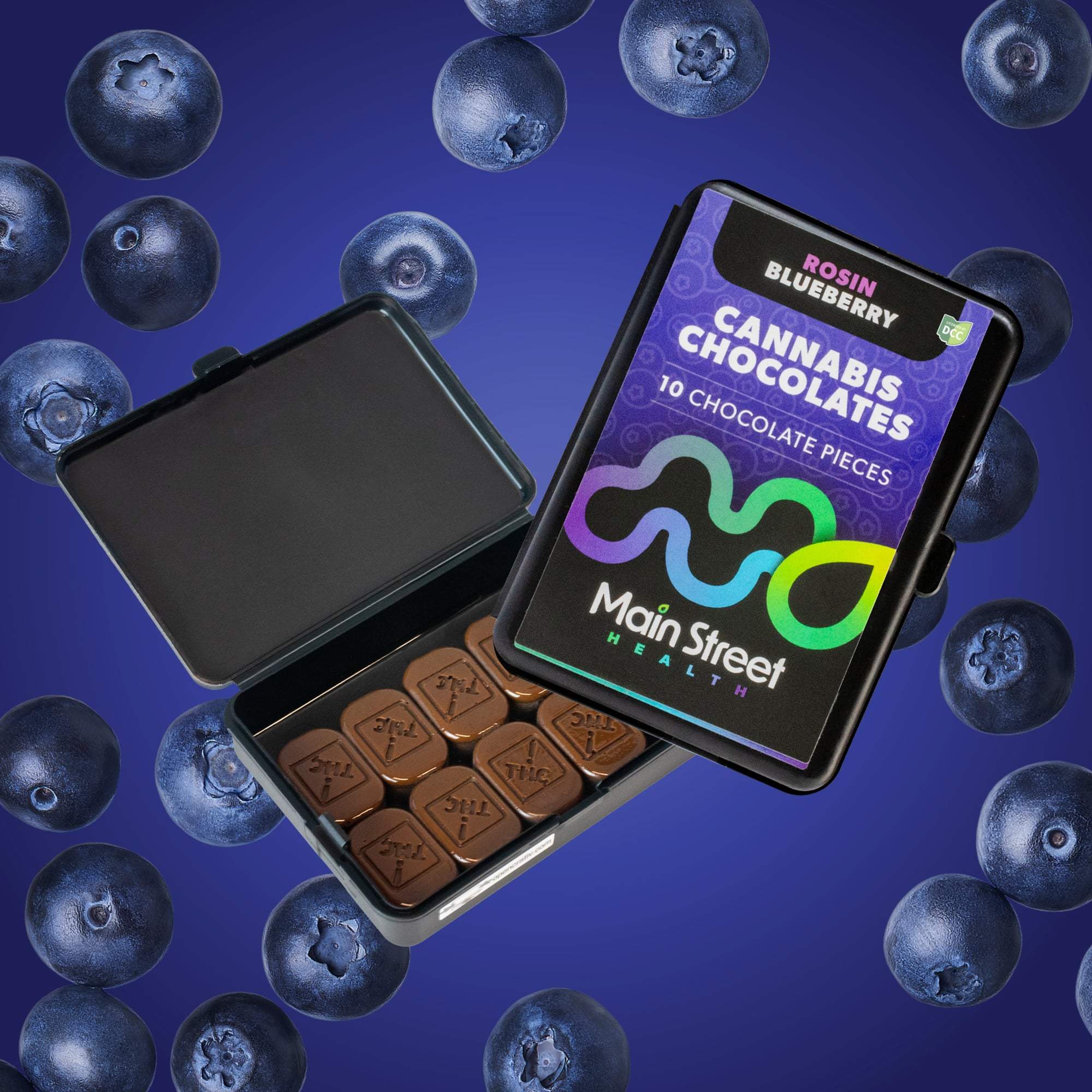 Blueberry Rosin Chocolate - 200mg Chocolates - 10pk