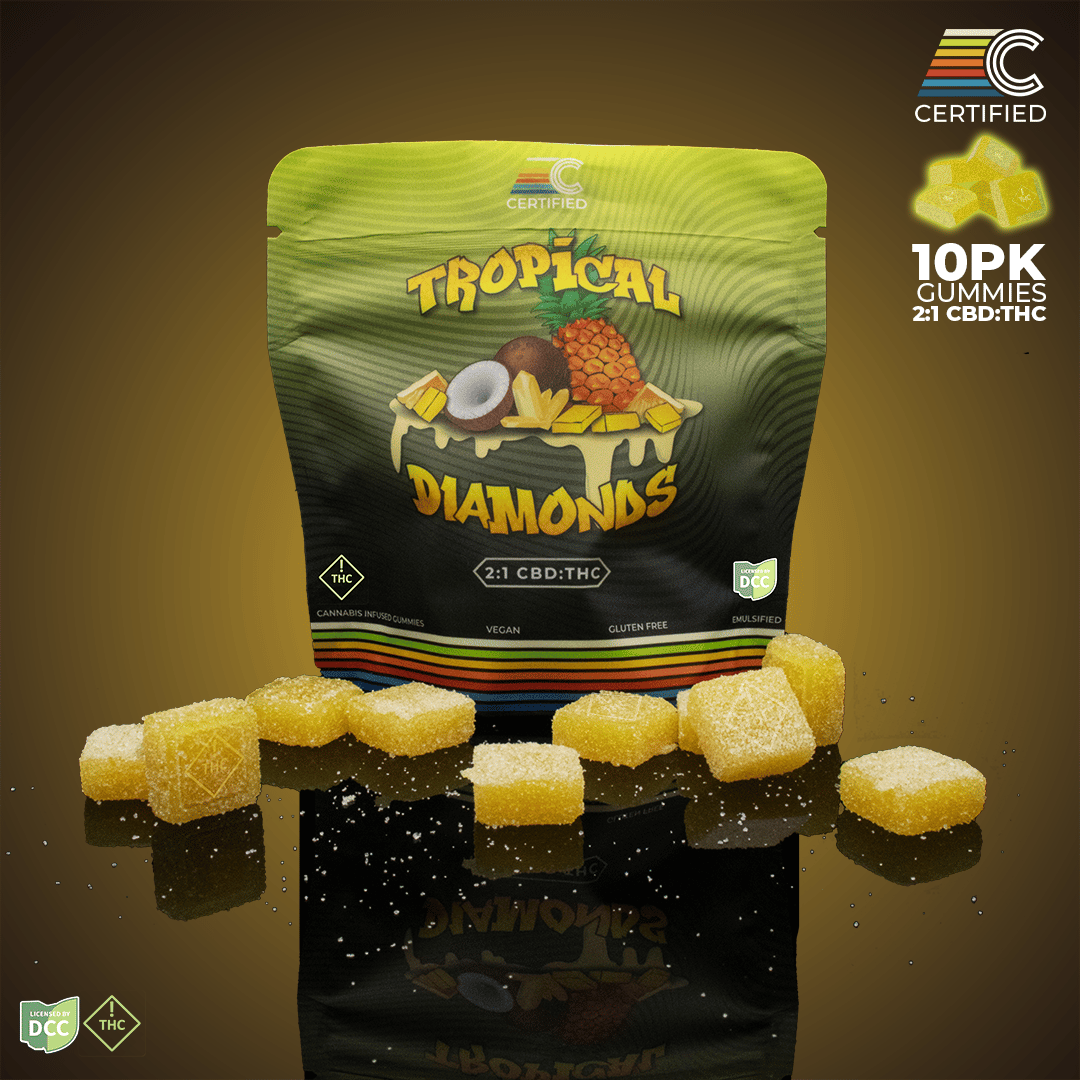 Tropical Diamonds 2:1 - 100mg Candies - CBD - 10pk