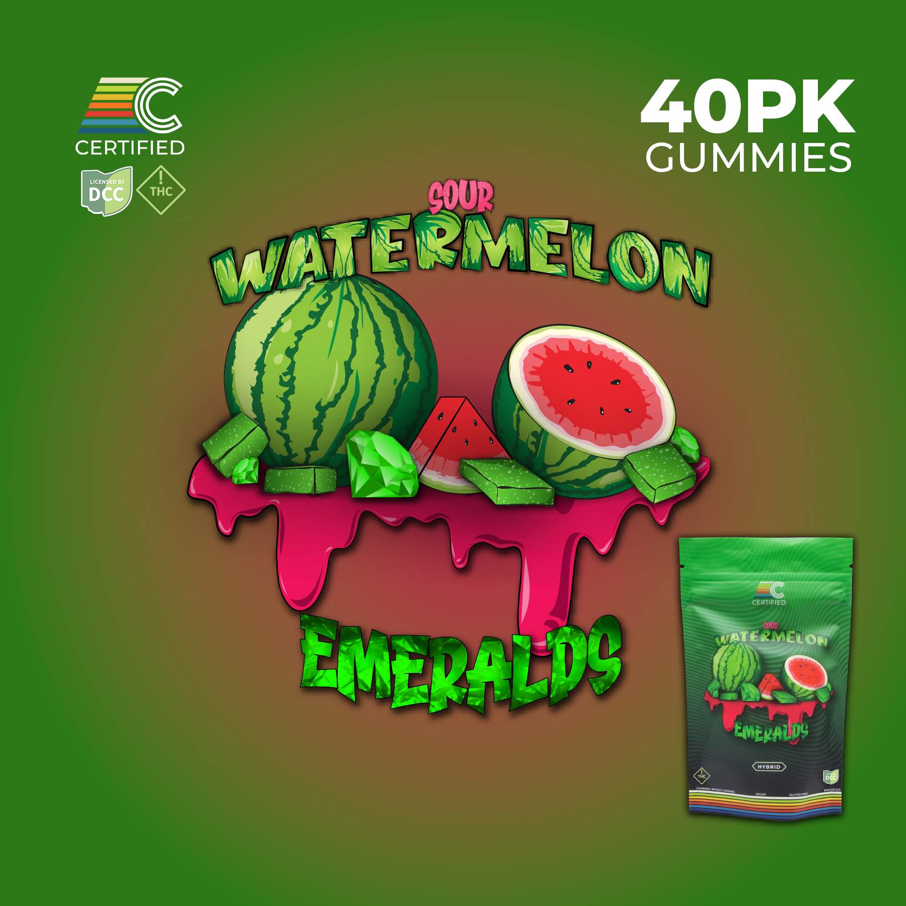 Sour Watermelon Emeralds