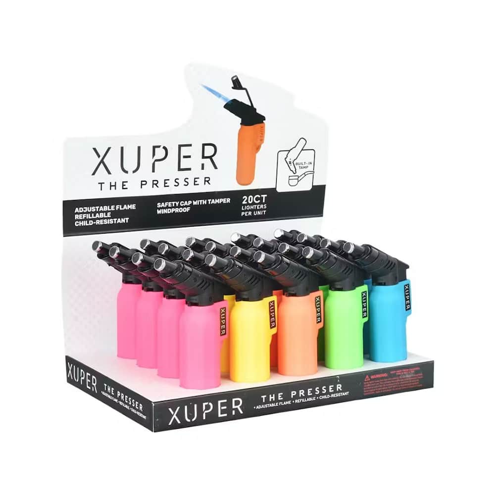 presser neon mini torch lighter w/ tamper 4"