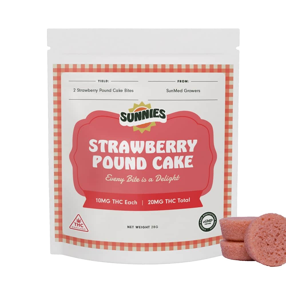 Strawberry Pound Cake Bites - 20mg Baked Goods - 2pk