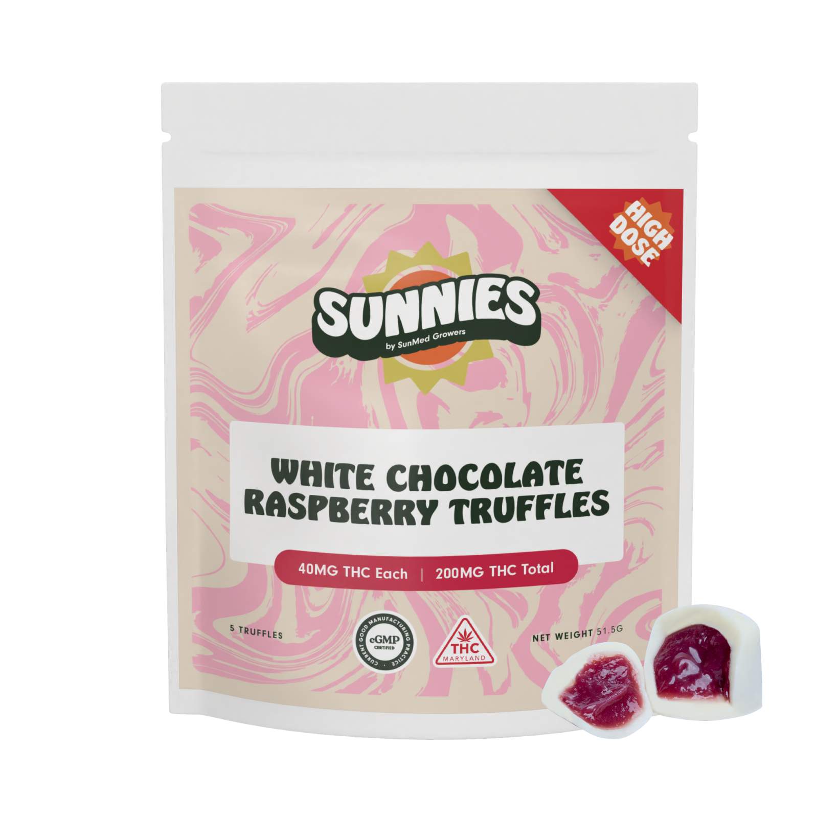 high dose white chocolate raspberry truffles