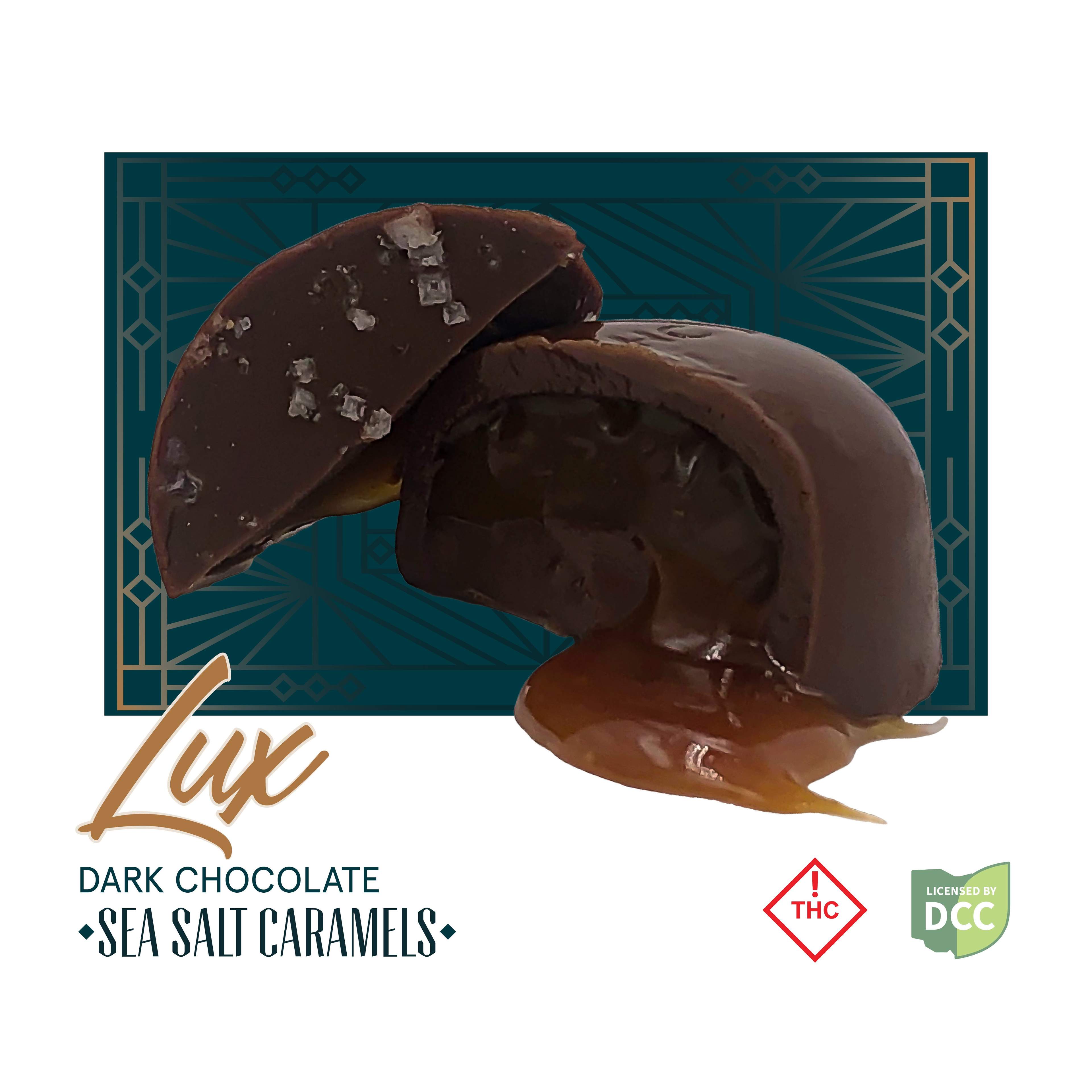 Dark Chocolate Sea Salt Caramel - 100mg Chocolates - 10pk