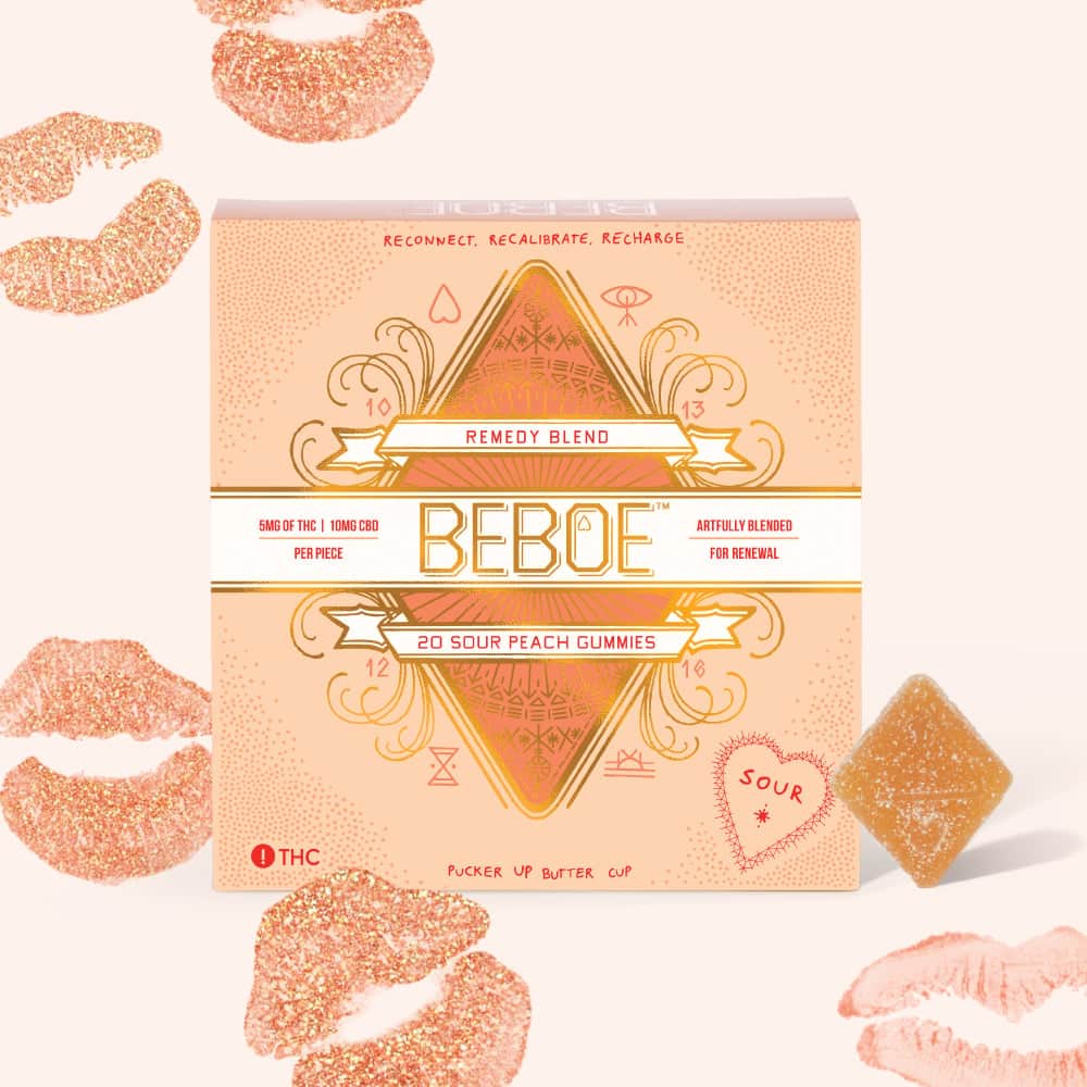 Remedy Sour Golden Peach 2:1 - 100mg Candies - CBD - 20pk