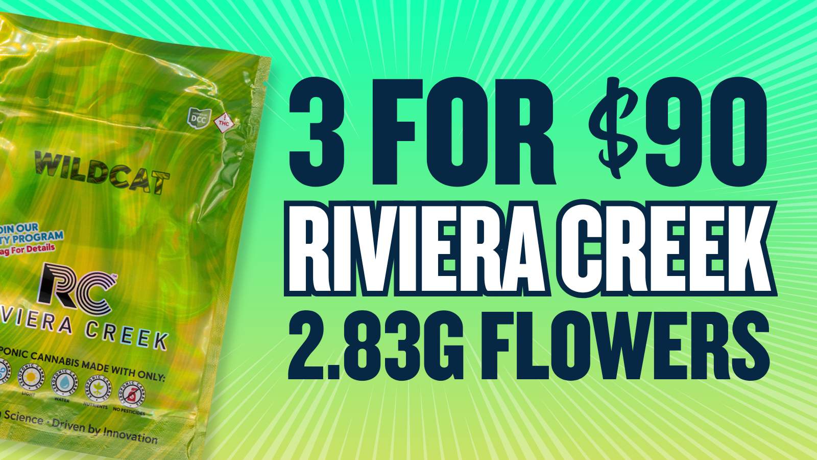 BUY 3 RIVIERA CREEK 2.83G FOR $90