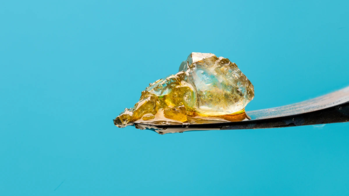 Close-up of crystalline THCa diamonds, a highly concentrated cannabis extract.