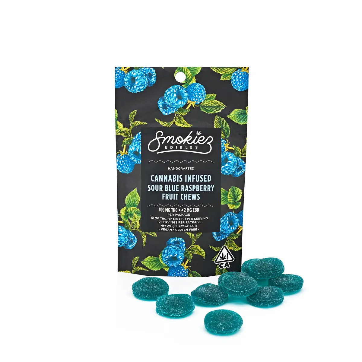 Sour Blue Raspberry - 100mg Candies - Indica - 10pk thumbnail 3