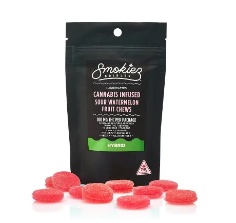 Sour Watermelon - 100mg Candies - Hybrid - 10pk thumbnail 3