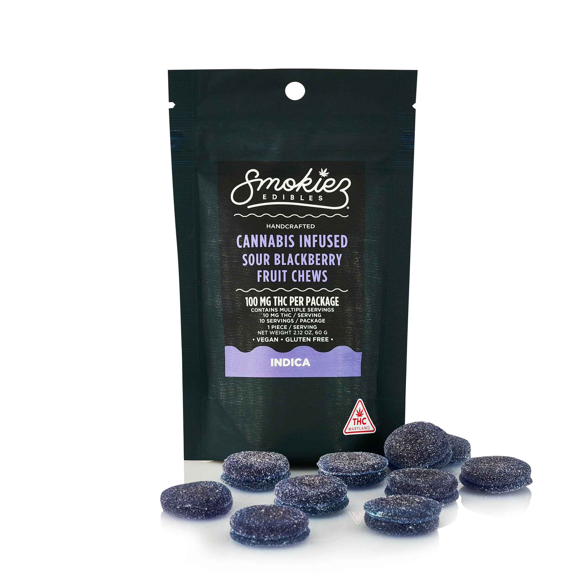 Sour Blackberry - 100mg Candies - Indica - 10pk thumbnail 2