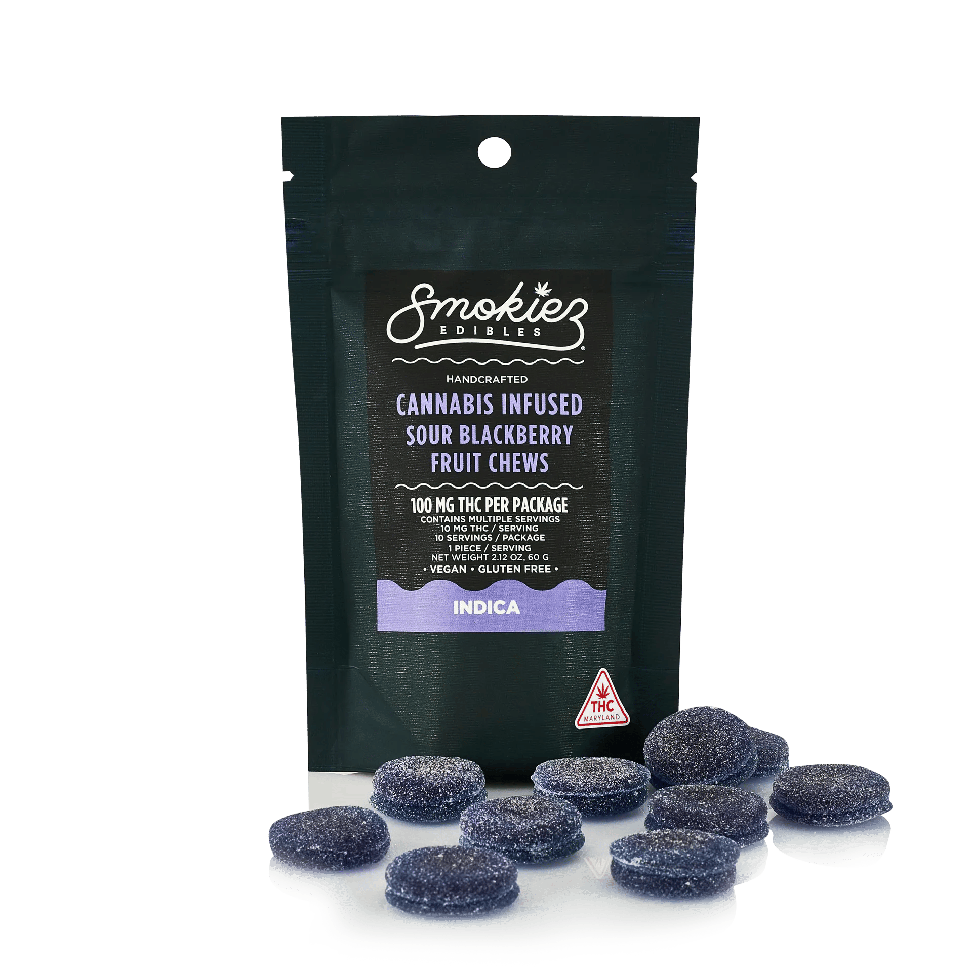 Sour Blackberry - 100mg Candies - Indica - 10pk thumbnail 3