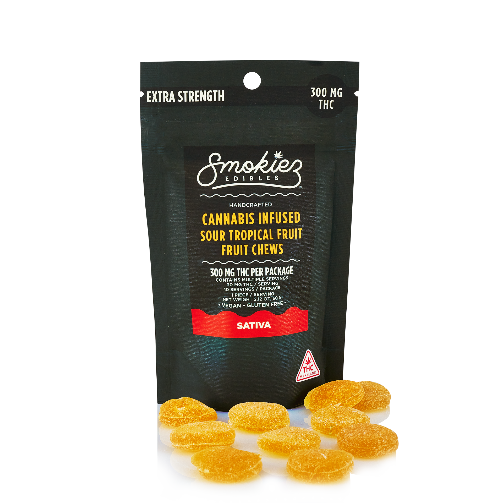 Sour Tropical Fruit - 300mg Candies - Sativa - 10pk thumbnail 2